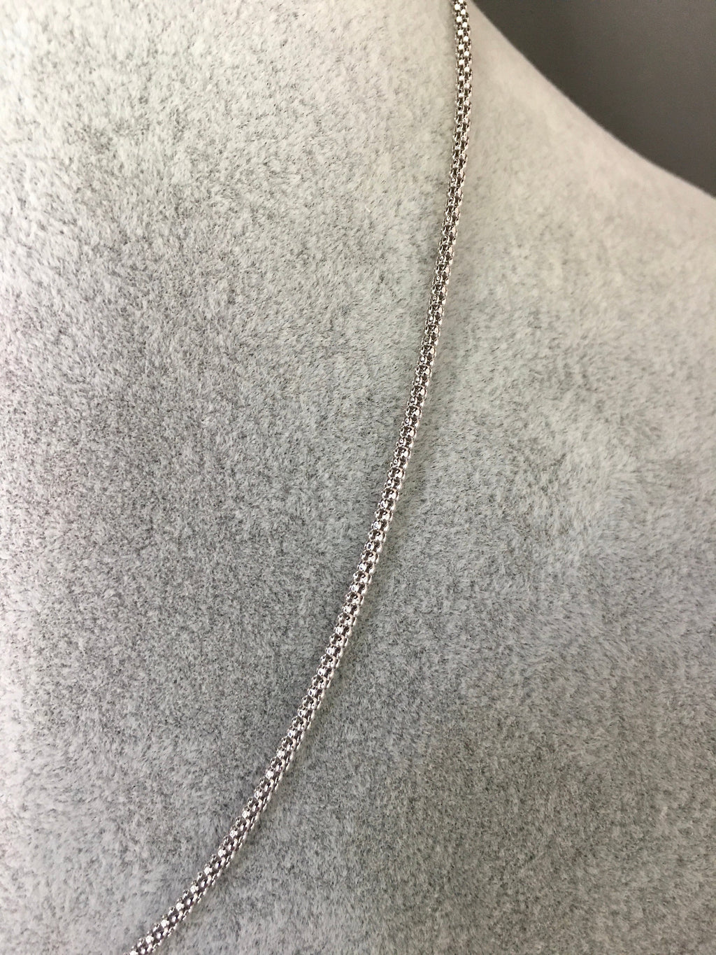 30 Inch Finished Rhodium-Plated Silver Chain with Lobster Clasp