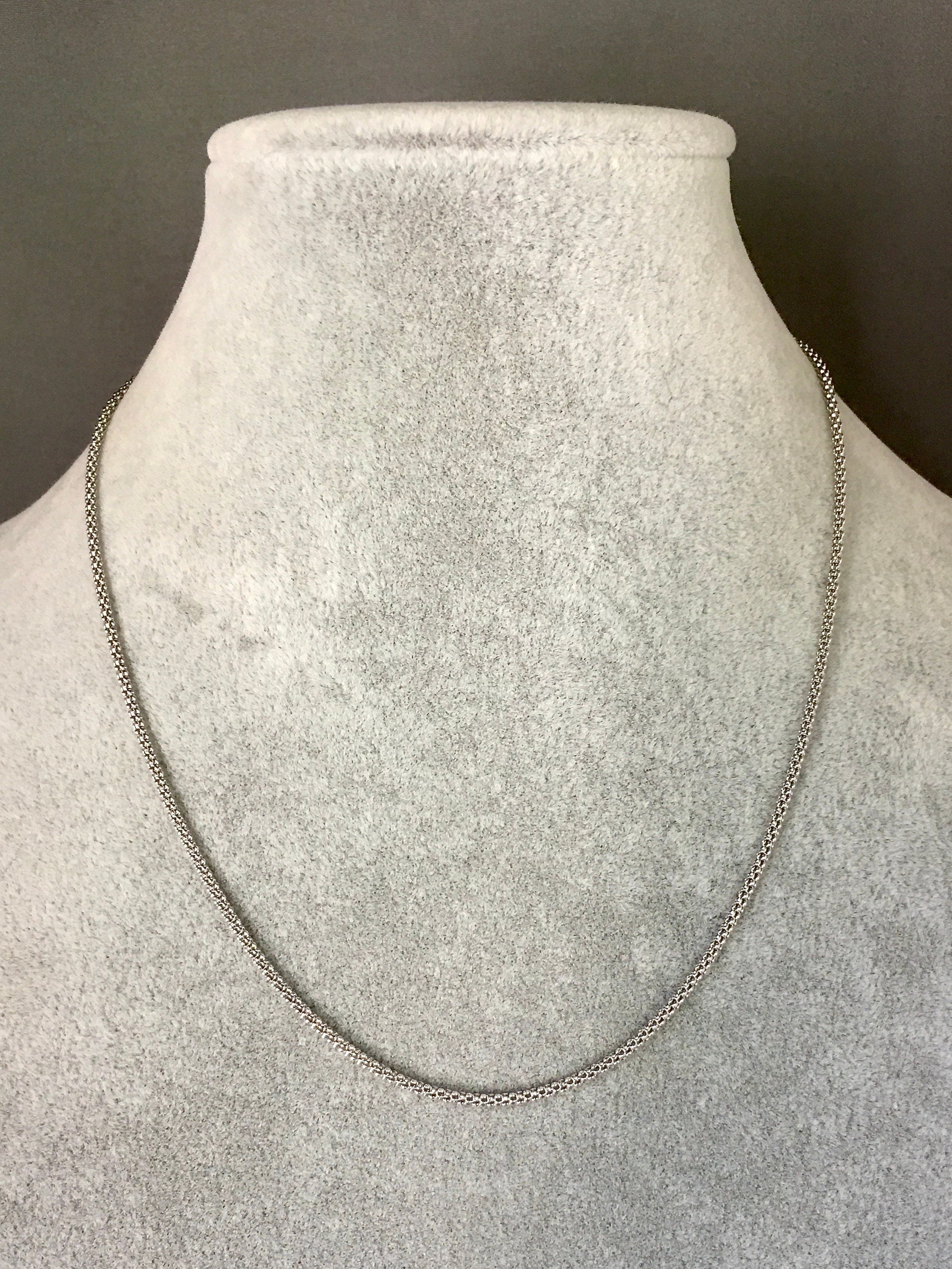 24 Inch Finished Rhodium-Plated Silver Chain with Lobster Clasp
