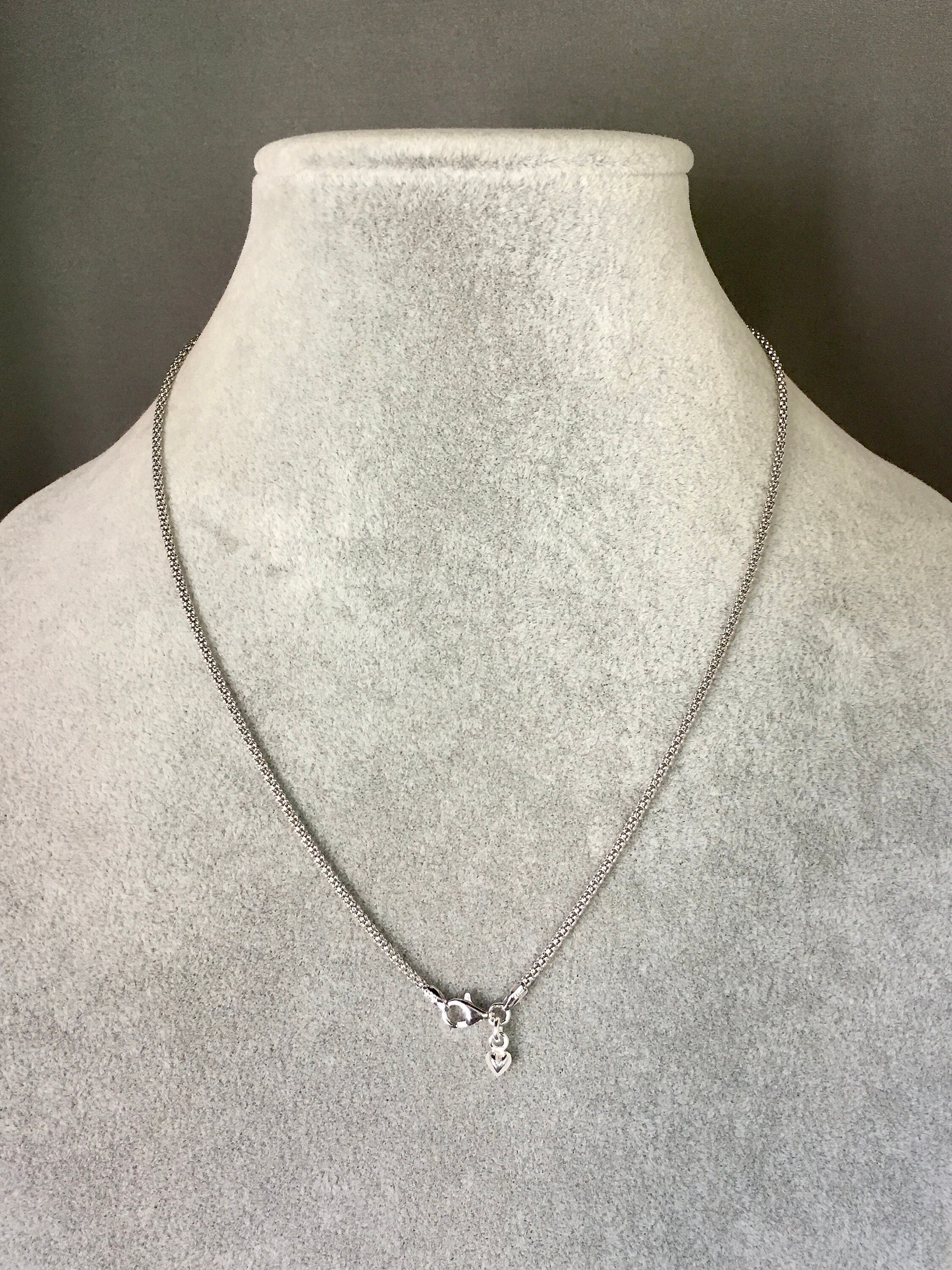 24 Inch Finished Rhodium-Plated Silver Chain with Lobster Clasp