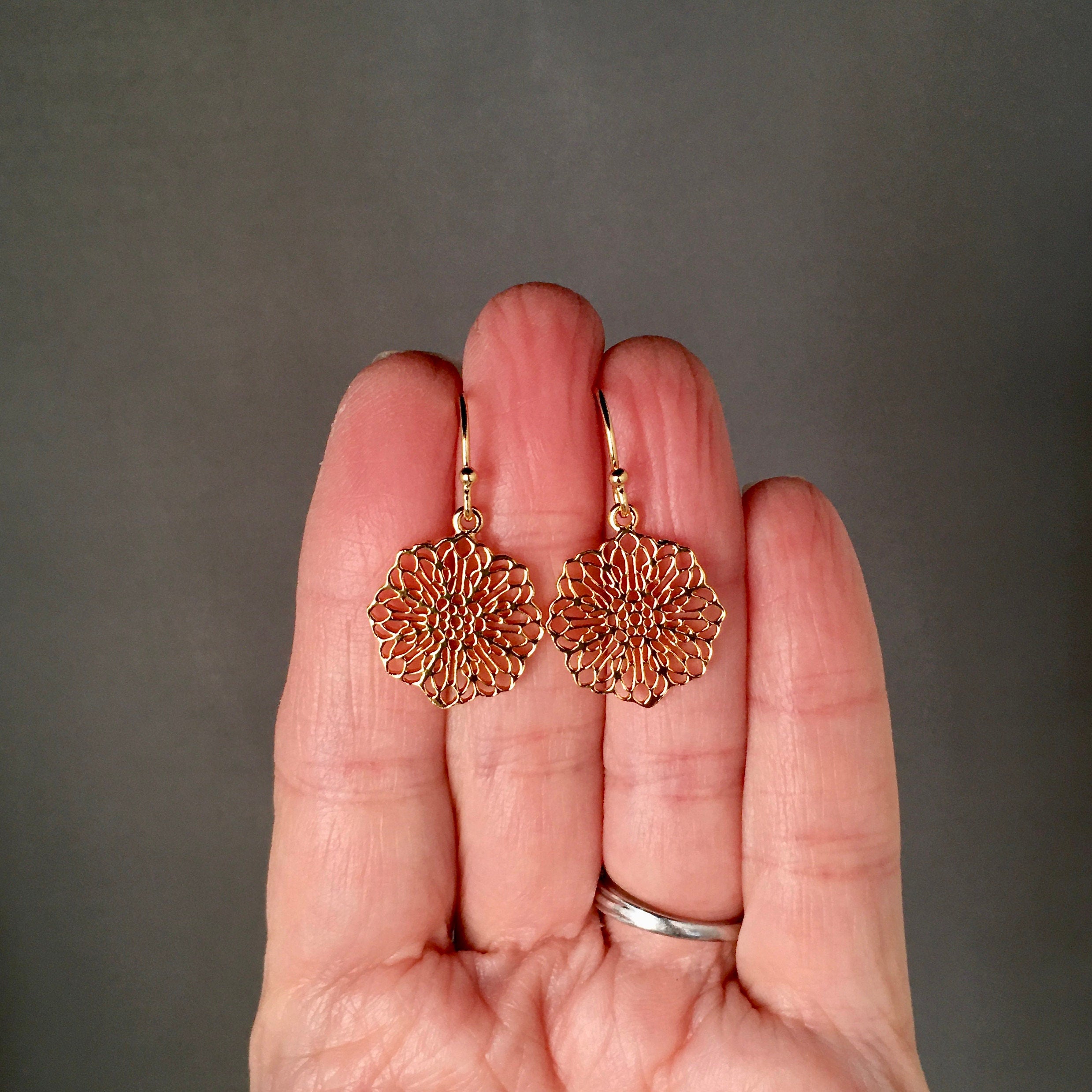 Gold Filigree Earrings
