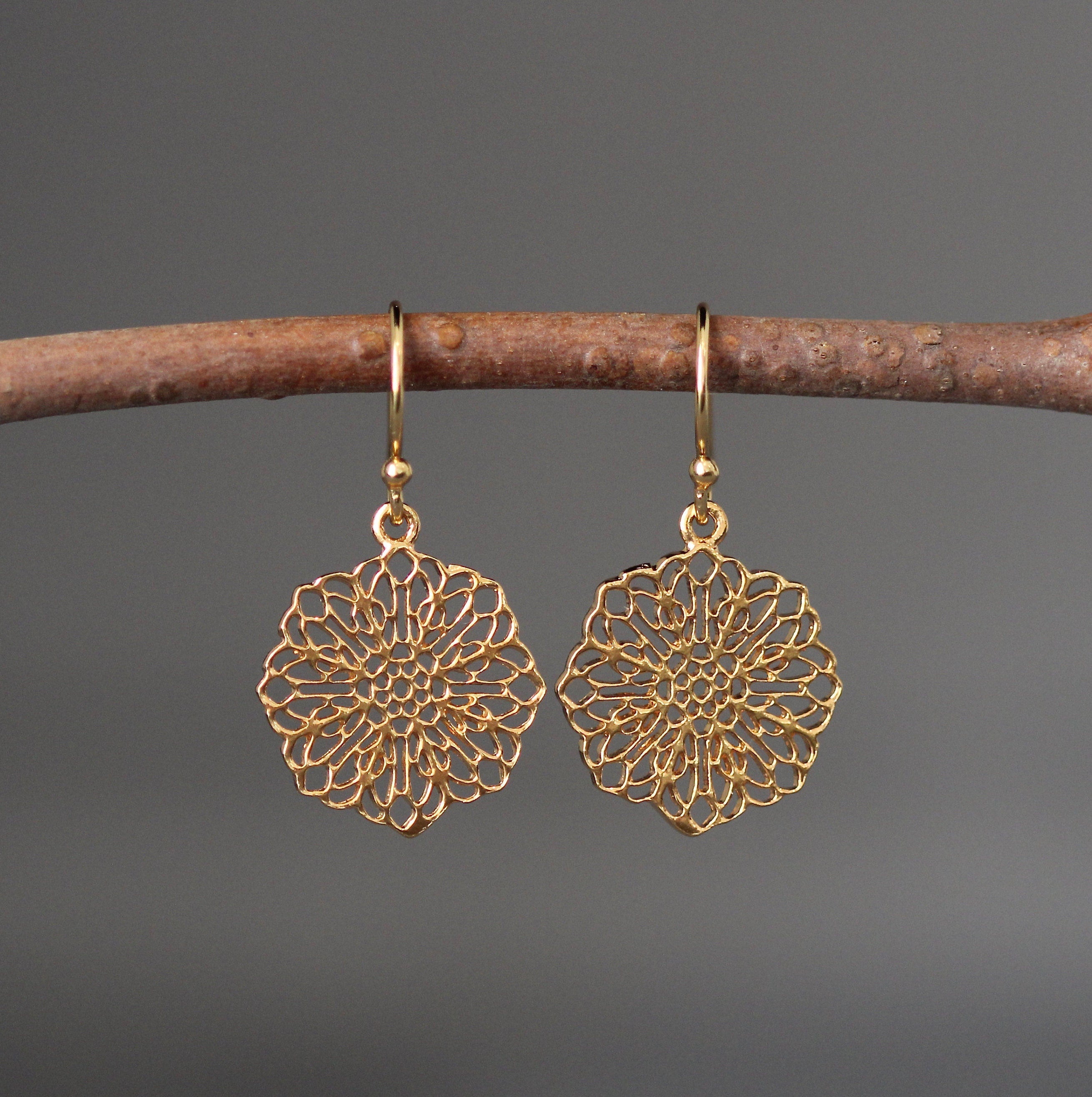 Gold Filigree Earrings