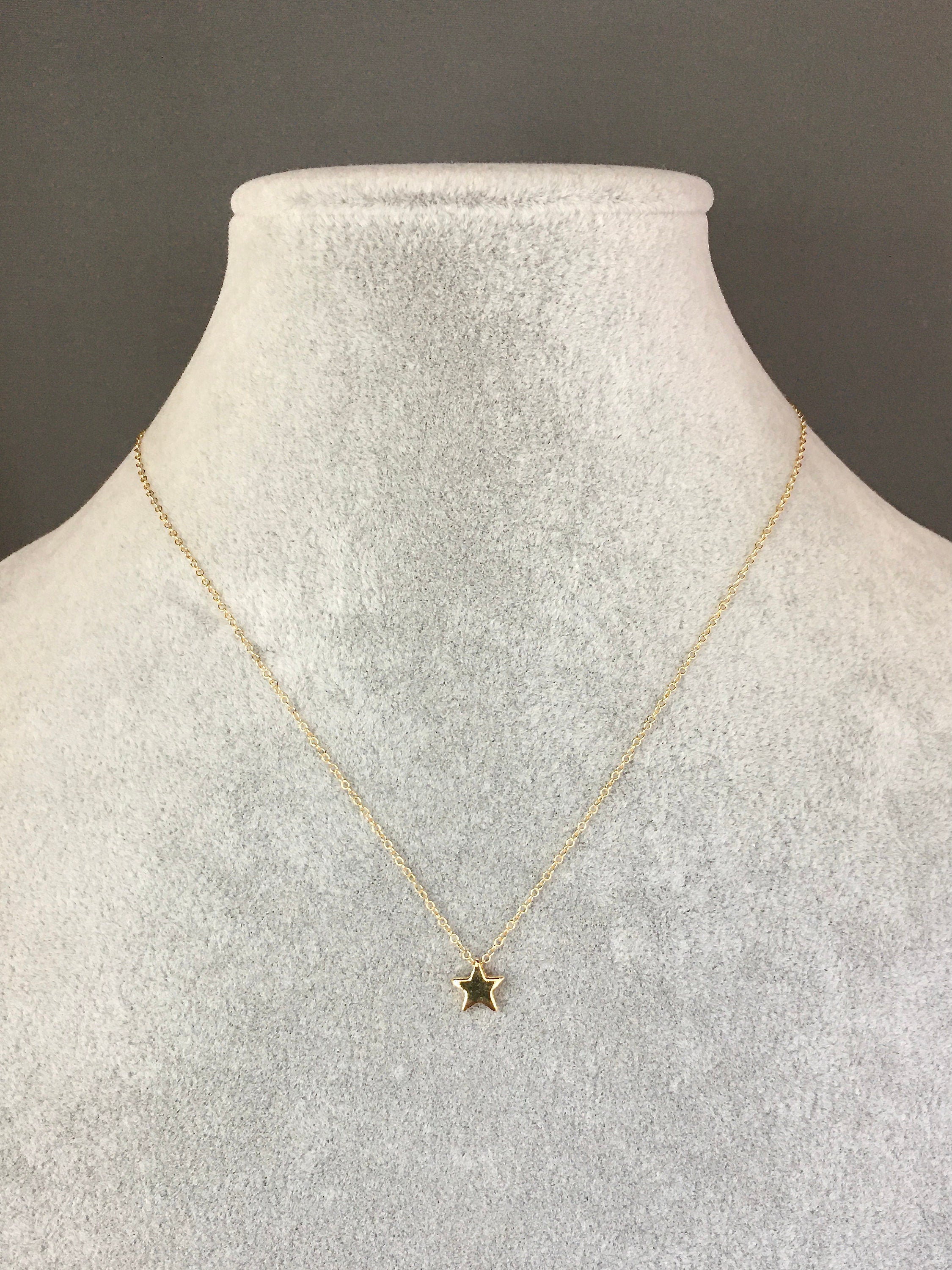 Gold Vermeil Star Charm Necklace on a Gold Filled Chain