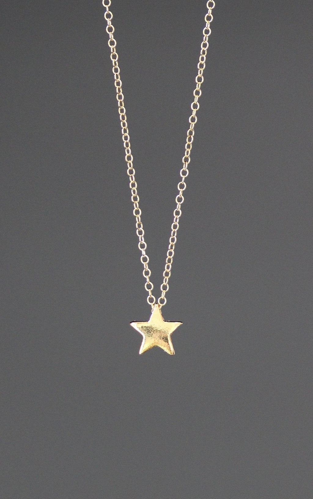 Gold Vermeil Star Charm Necklace on a Gold Filled Chain