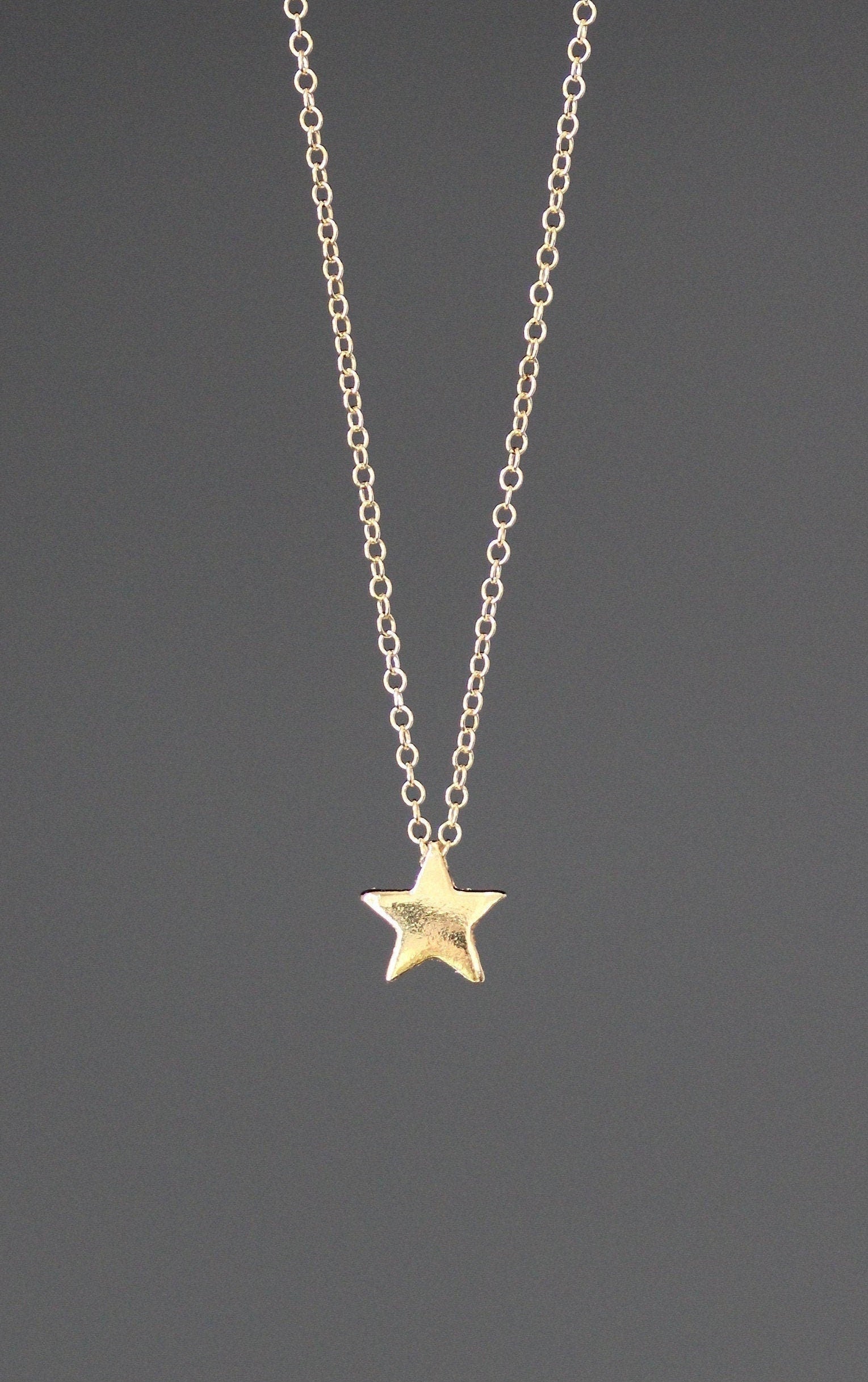 Gold Vermeil Star Charm Necklace on a Gold Filled Chain