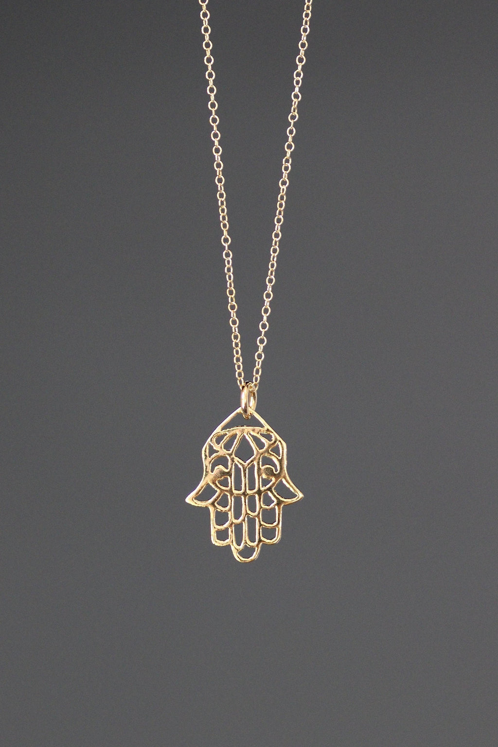 Gold Vermeil Filigree Hamsa Hand Pendant Necklace II