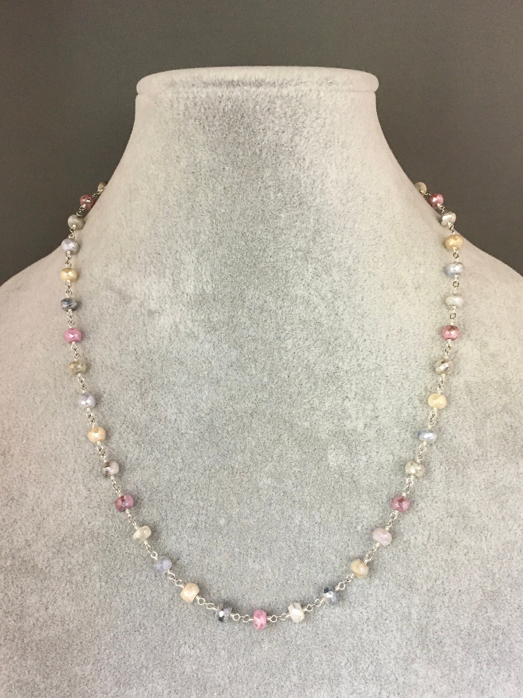 Multicolor Silverite Gemstone Necklace and Earring Set