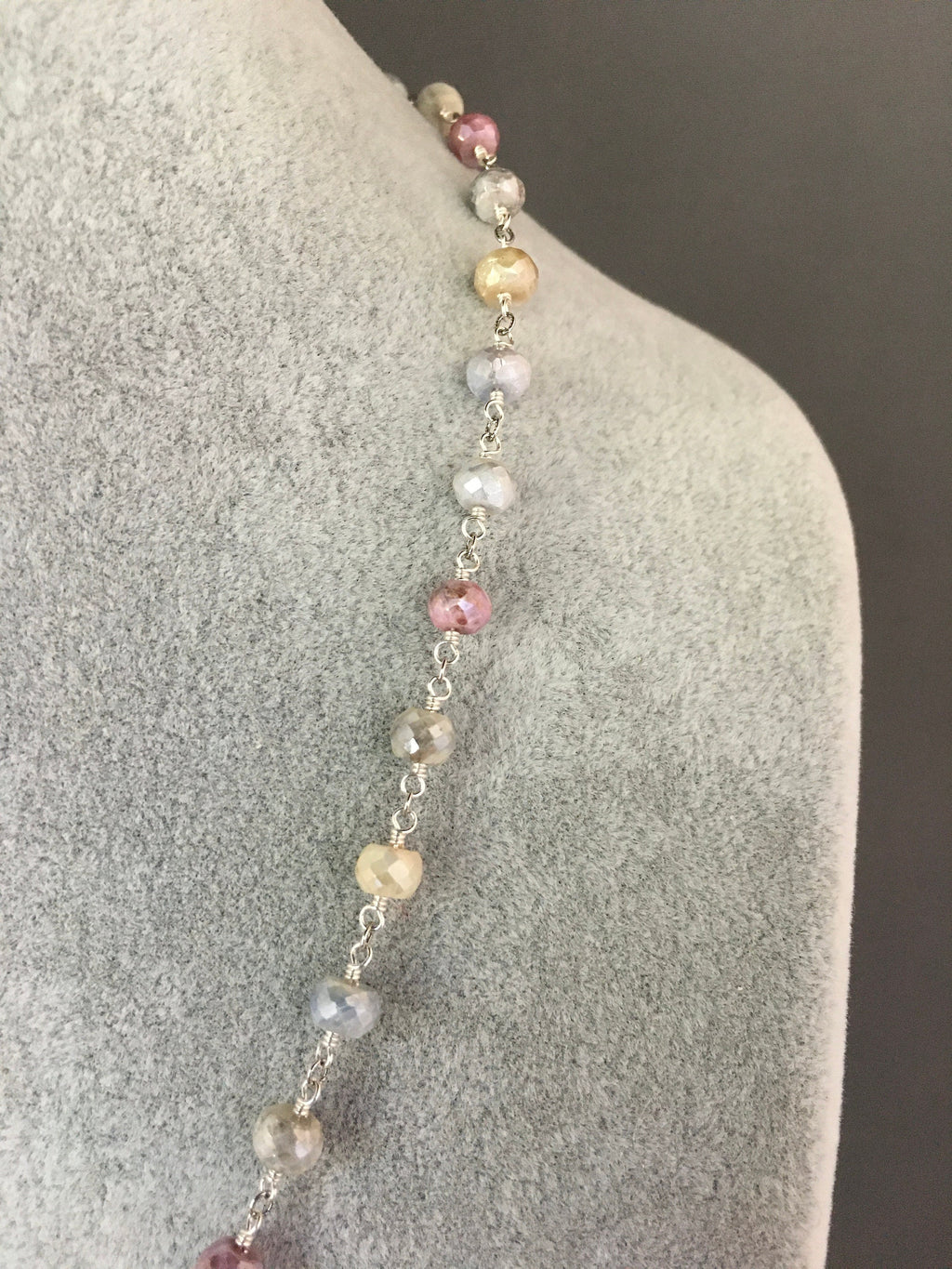 Multicolor Silverite Gemstone Necklace and Earring Set