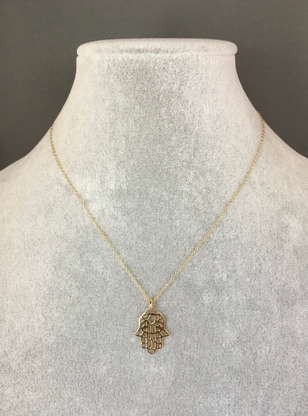 Gold Vermeil Filigree Hamsa Hand Pendant Necklace II