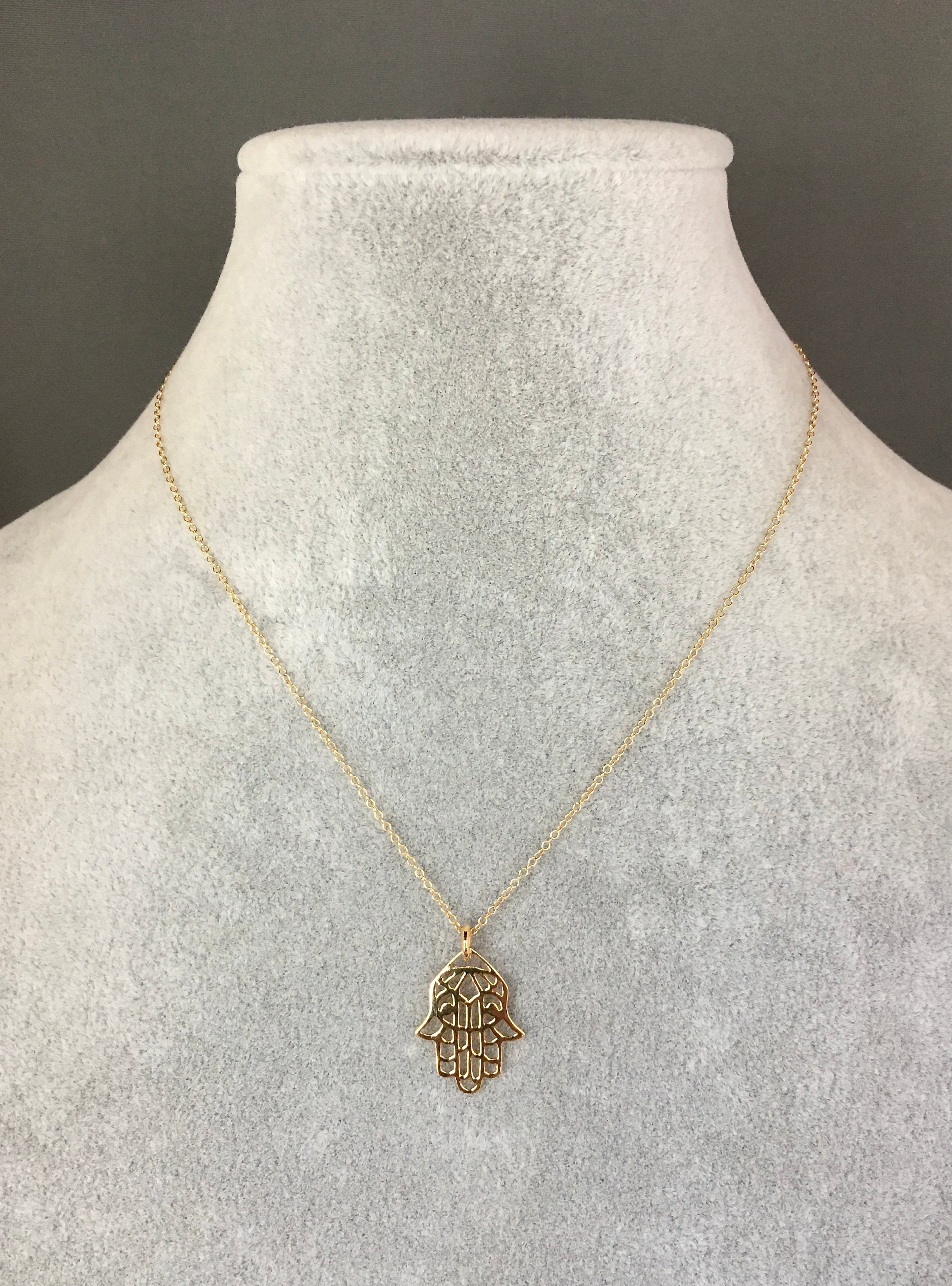 Gold Vermeil Filigree Hamsa Hand Pendant Necklace II