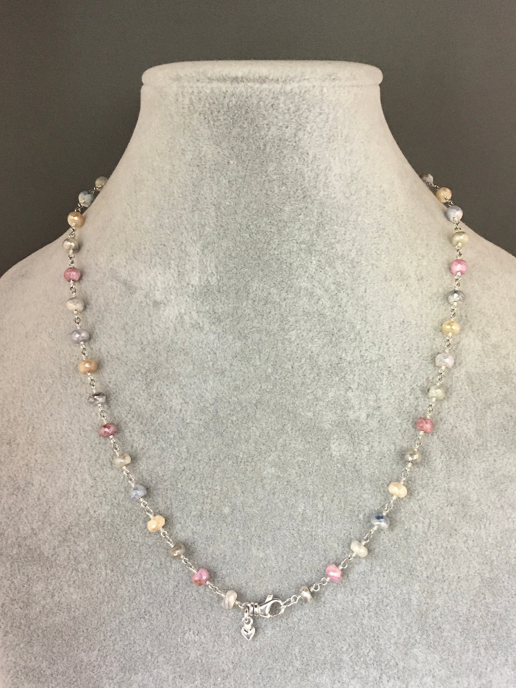 Multicolor Silverite Gemstone Necklace and Earring Set