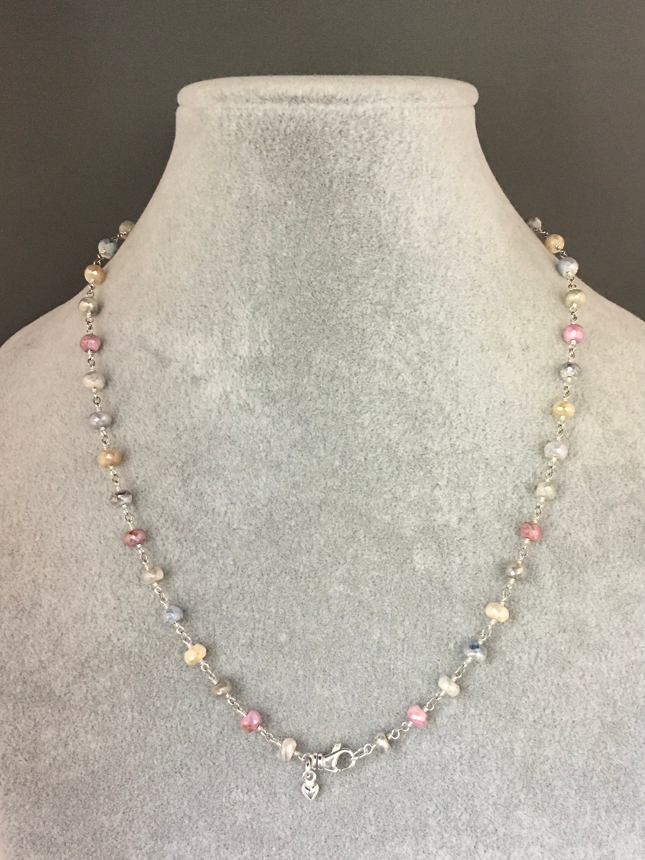 Multicolor Silverite Gemstone Necklace and Earring Set