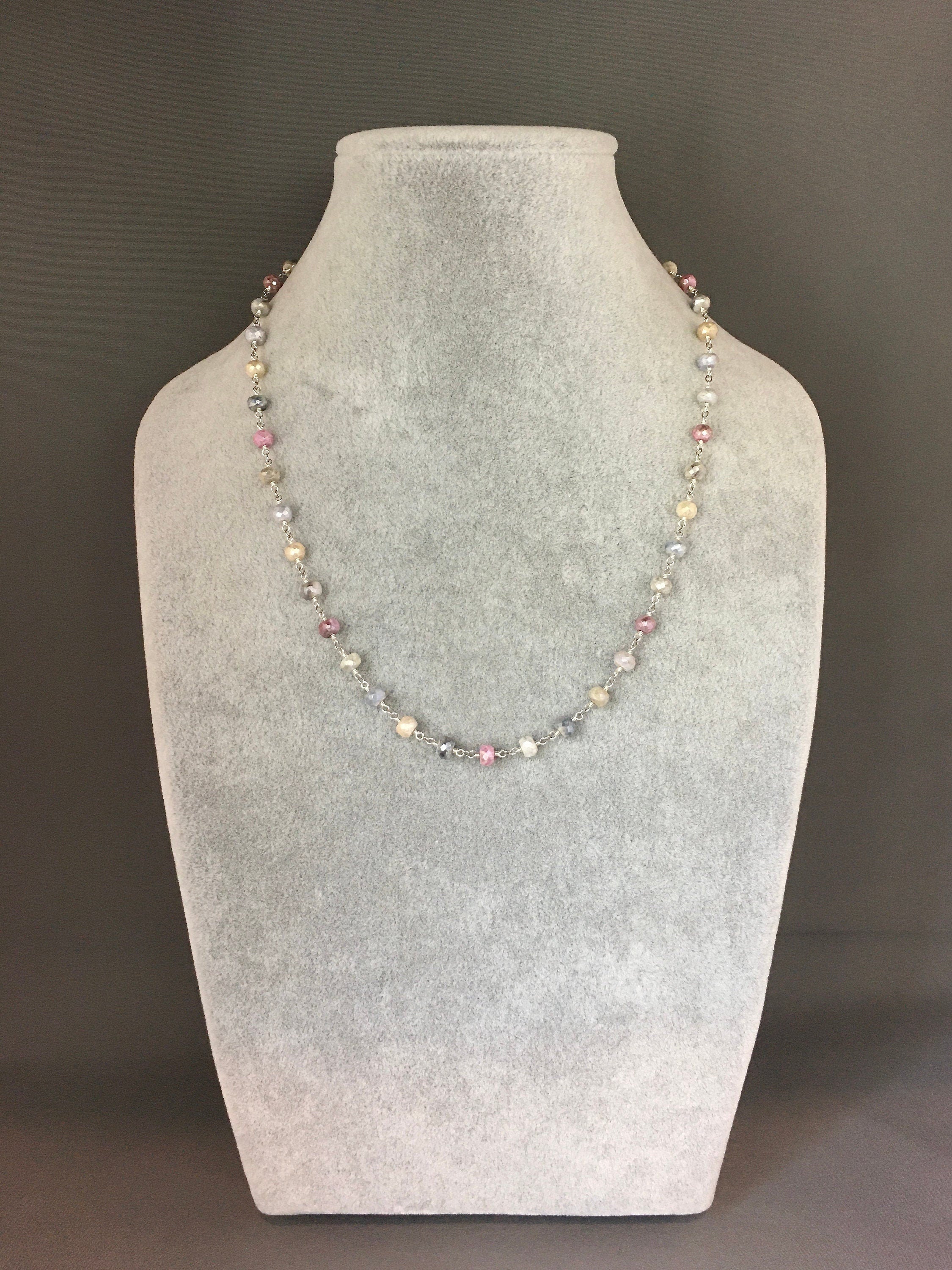 Multicolor Silverite Gemstone Necklace and Earring Set