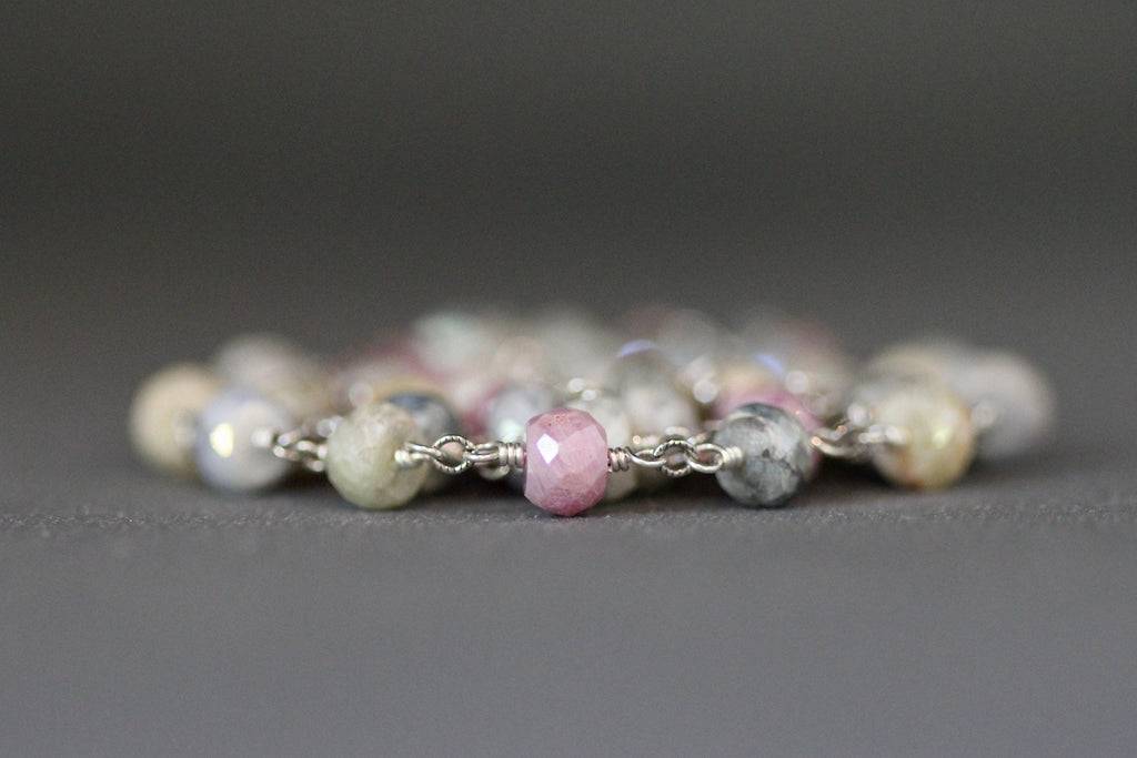 Multicolor Silverite Gemstone Necklace and Earring Set