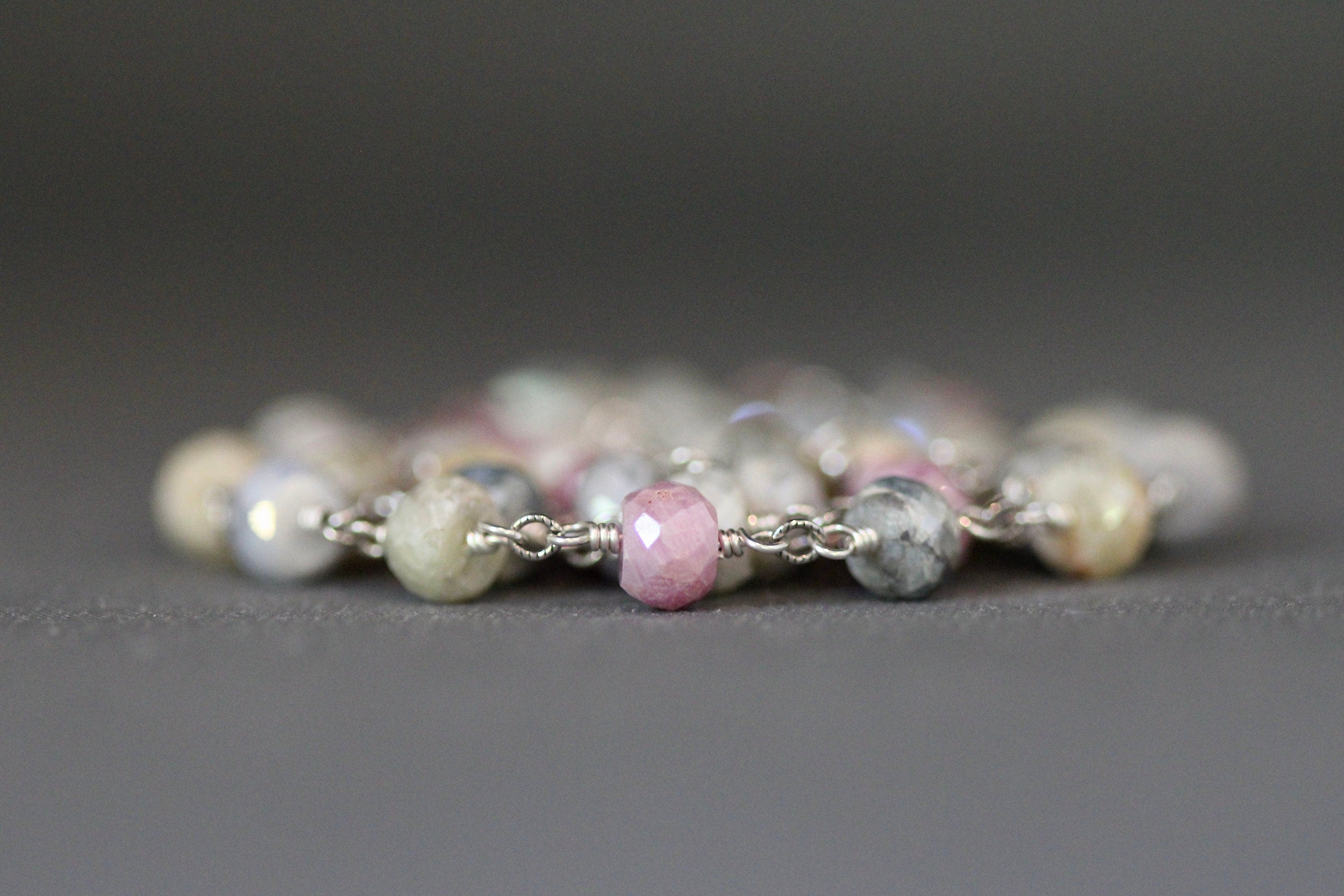 Multicolor Silverite Gemstone Necklace and Earring Set