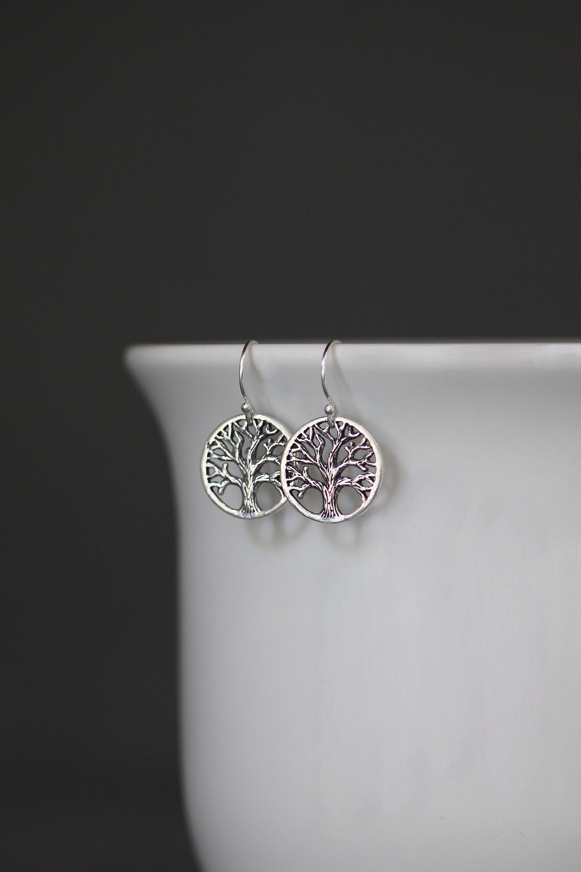 Bali Sterling Silver Tree of Life Dangle Earrings