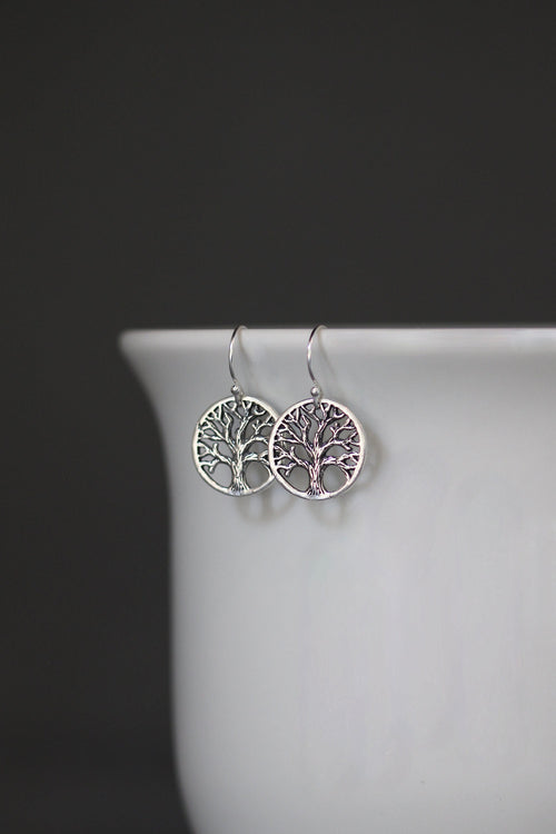Bali Sterling Silver Tree of Life Dangle Earrings