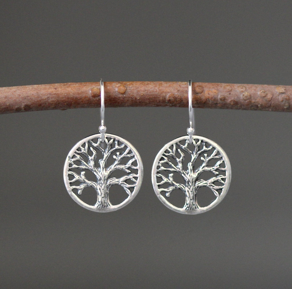 Bali Sterling Silver Tree of Life Dangle Earrings