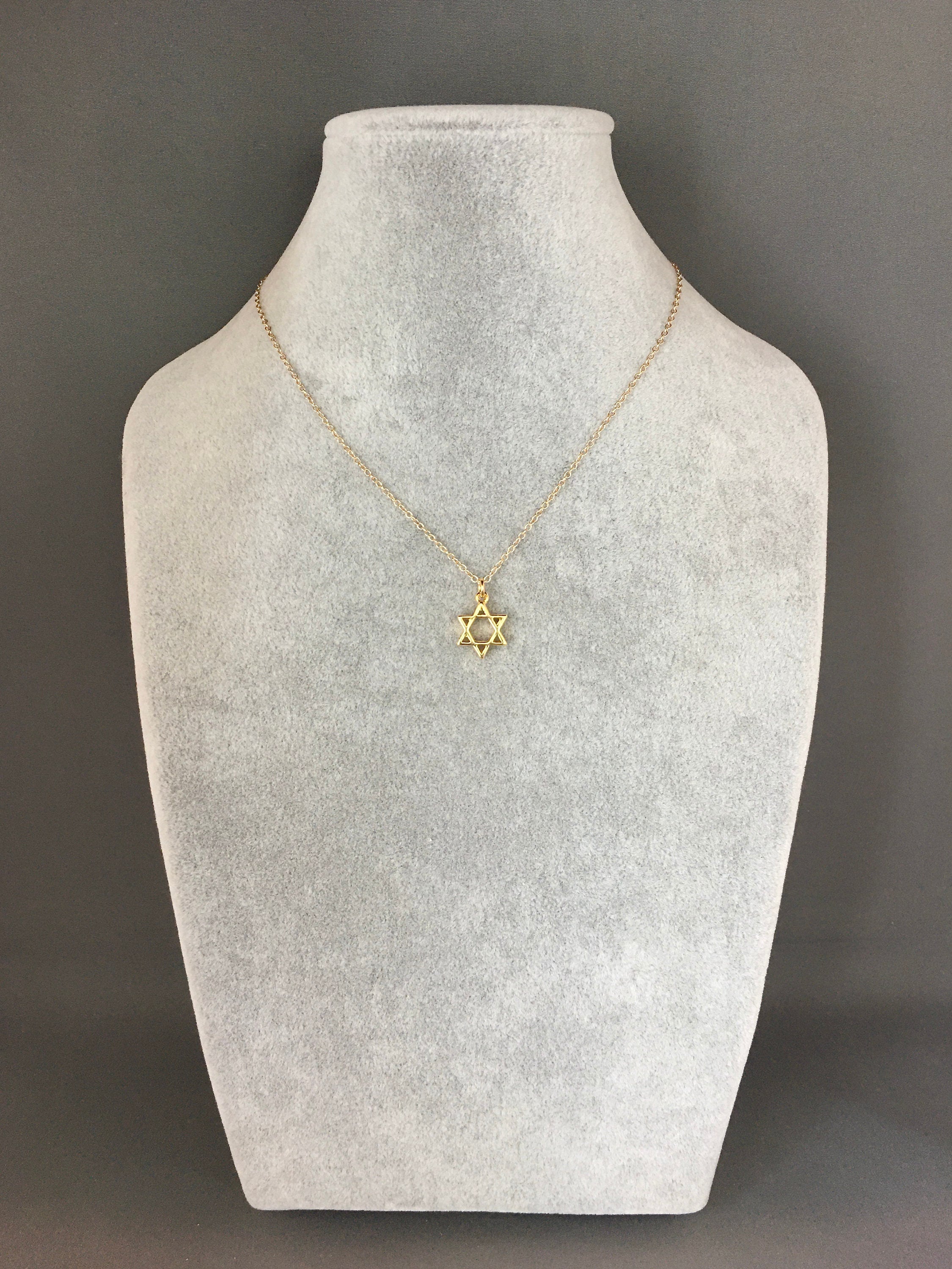 Gold Vermeil Star of David Pendant on Gold Filled Chain
