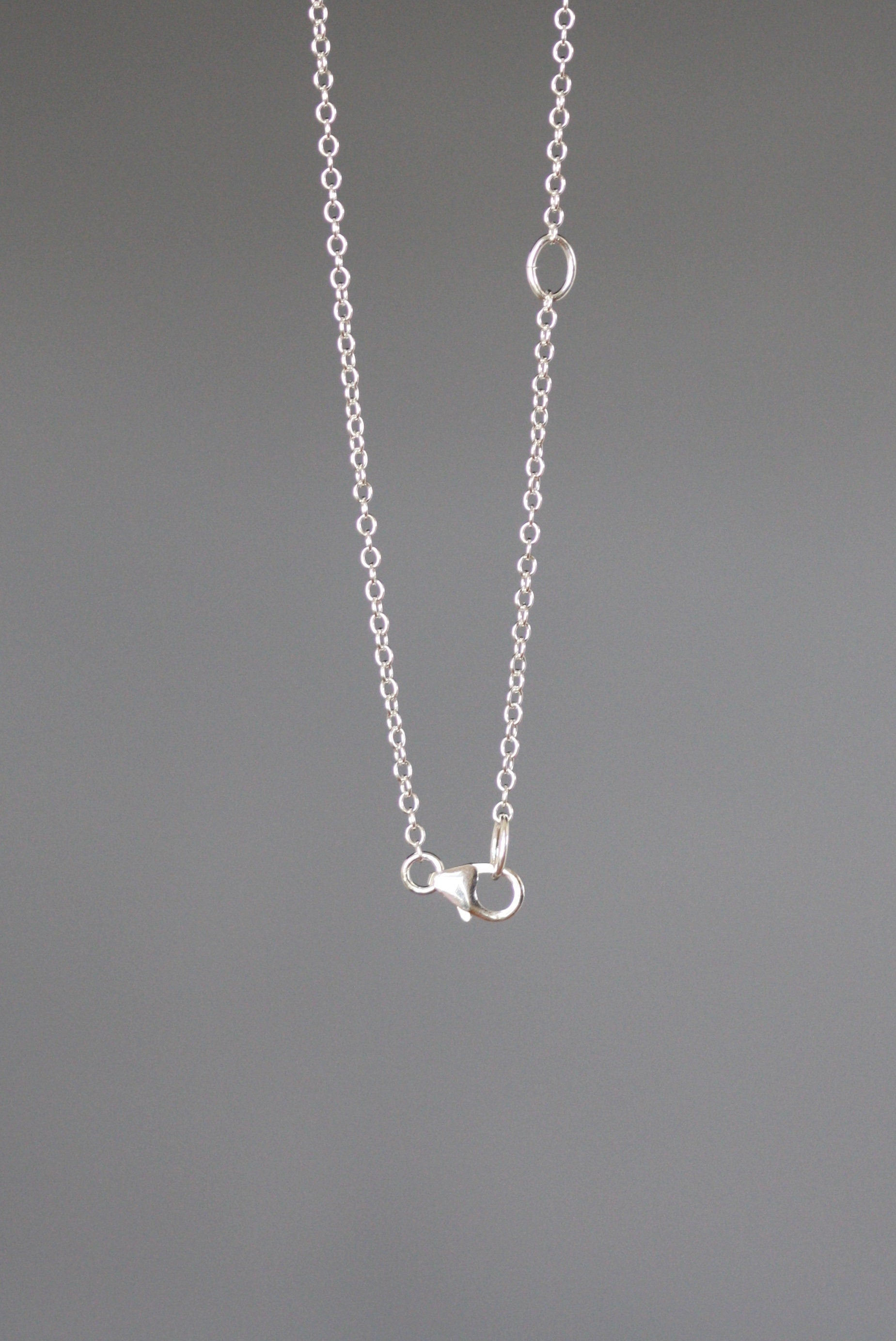 Silver Filigree Flower Charm Necklace on Open Link Chain