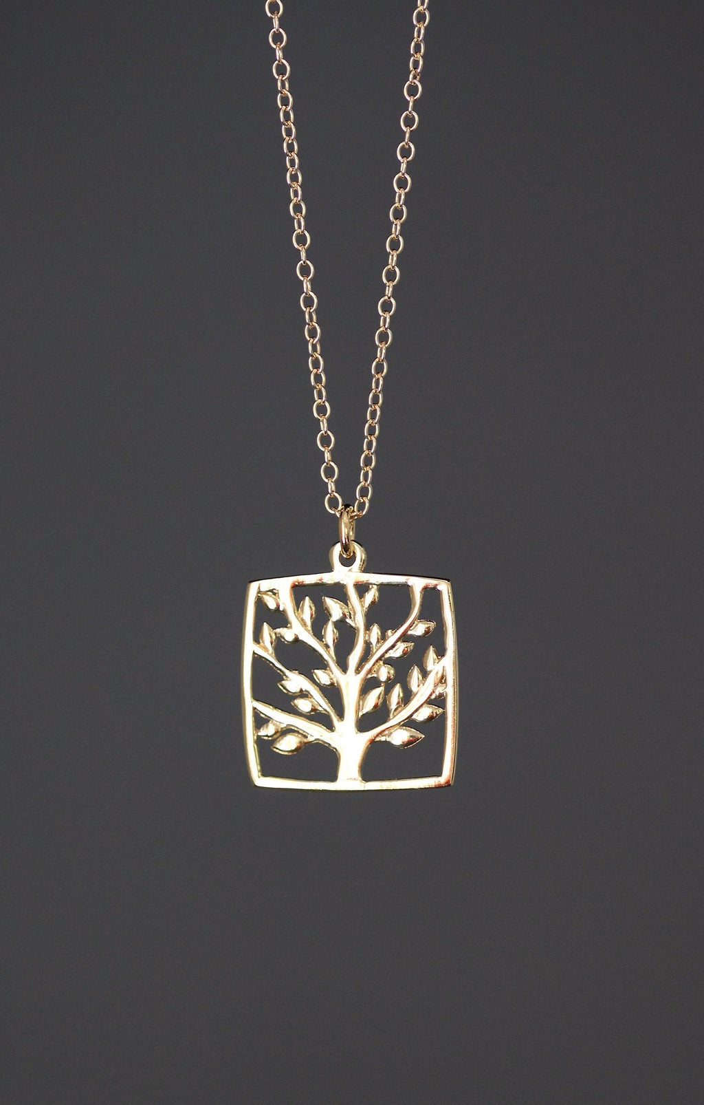 Gold Vermeil Tree of Life Pendant Necklace on Gold Filled Chain II