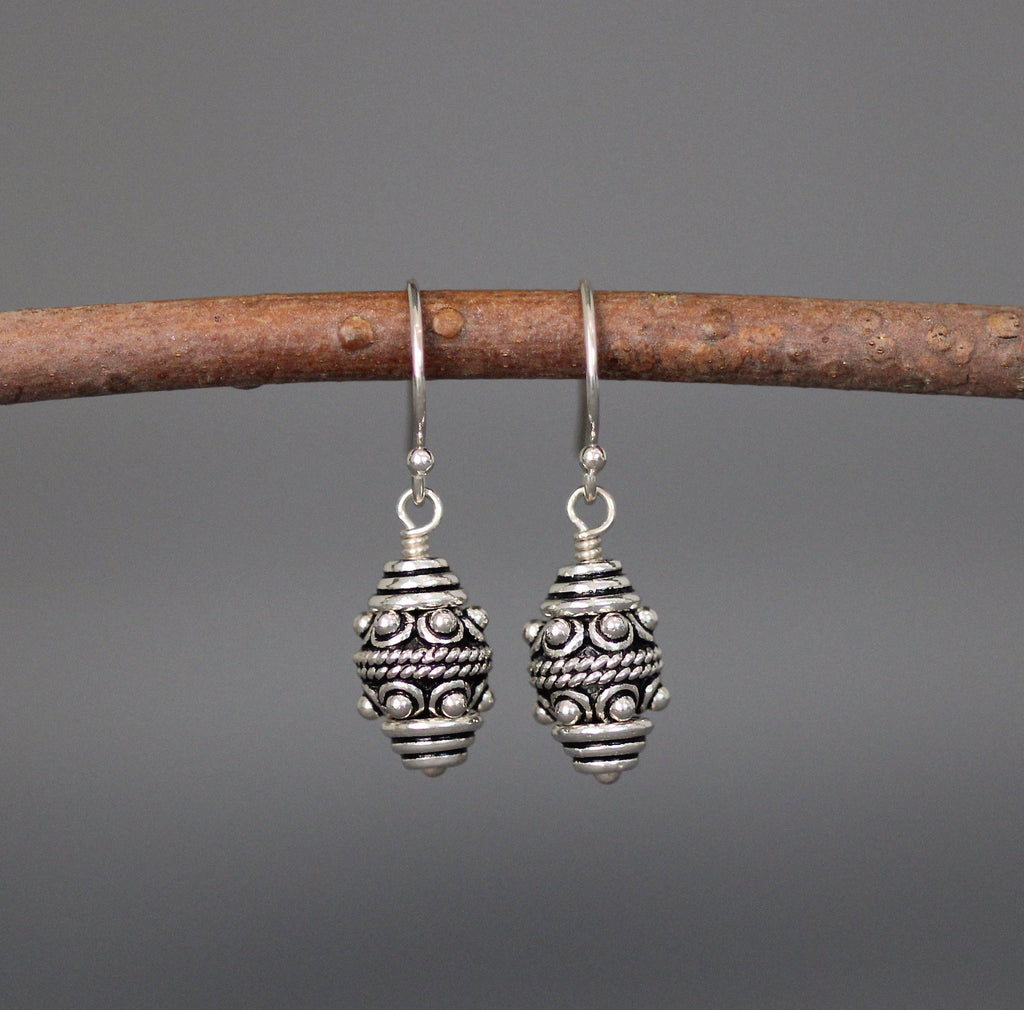 Bali Silver Earrings - Bali Bead Earrings