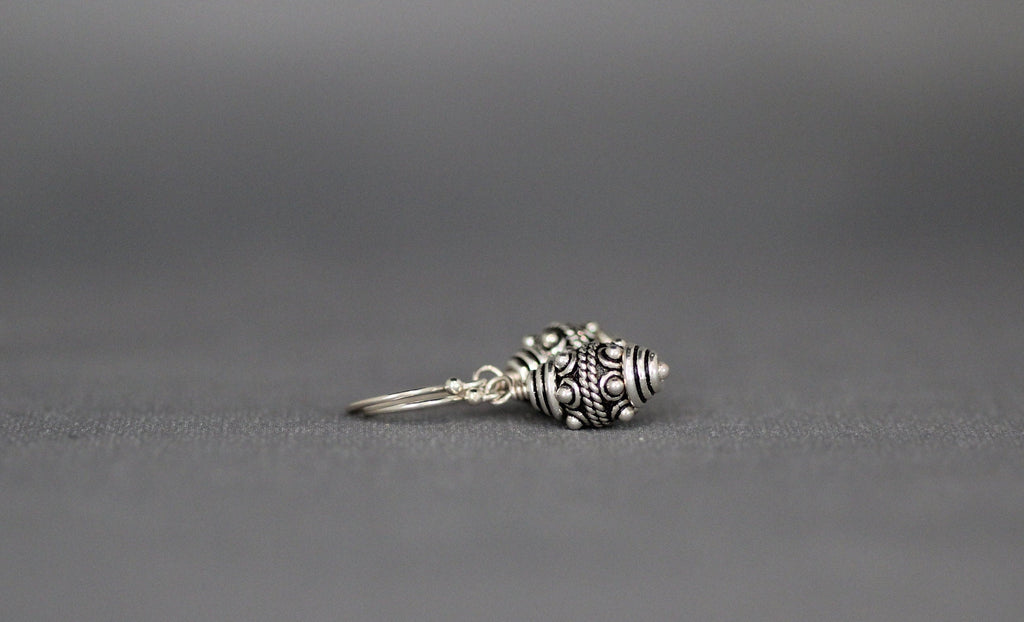 Bali Silver Earrings - Bali Bead Earrings