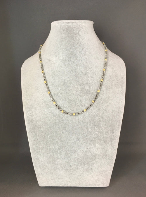 Bali Sterling Silver and Gold Vermeil Stacked Bead Necklace