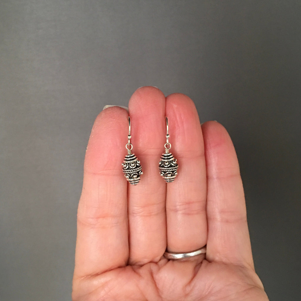 Bali Silver Earrings - Bali Bead Earrings