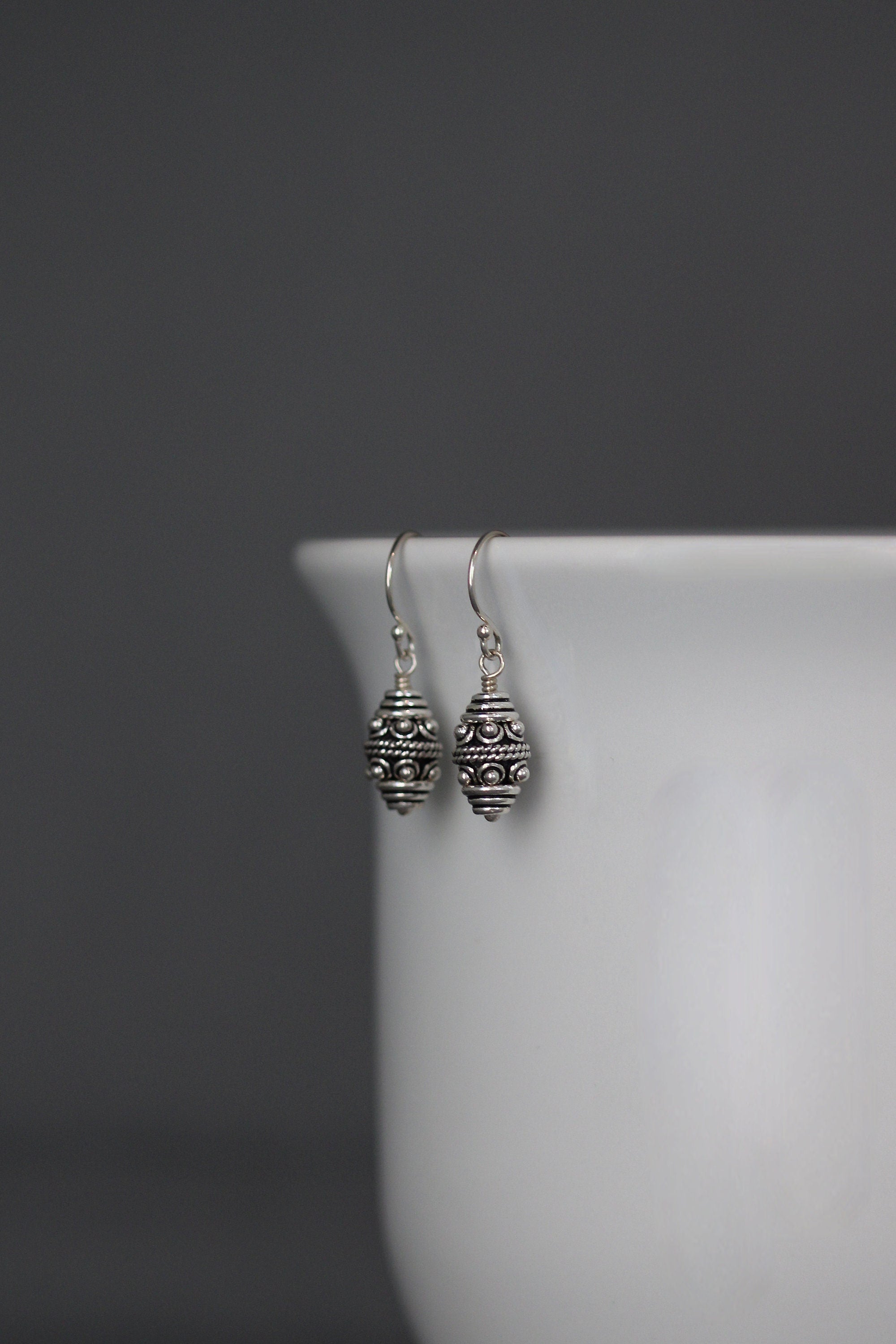 Bali Silver Earrings - Bali Bead Earrings