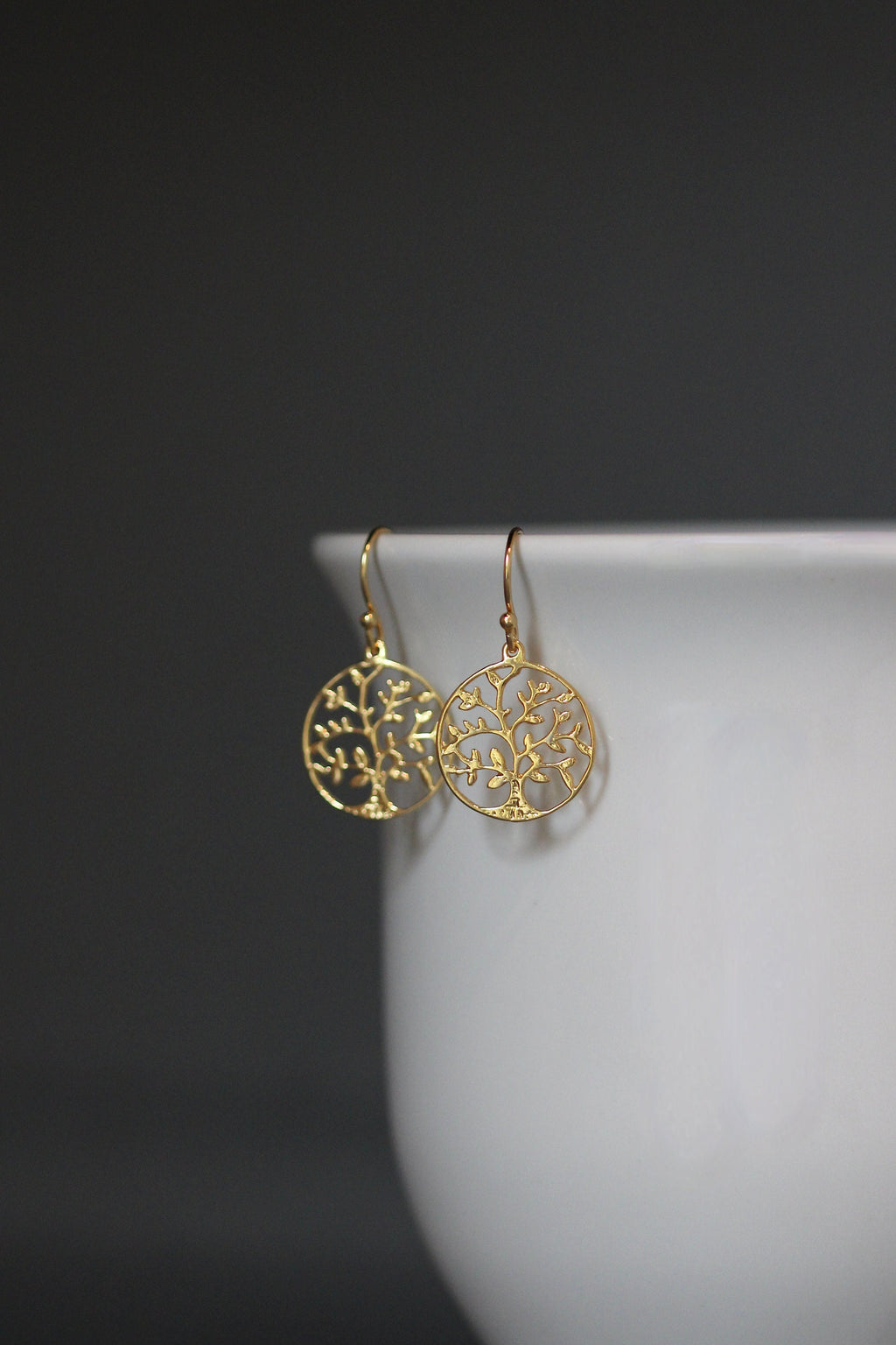 Gold Vermeil Tree of Life Charm Earrings II