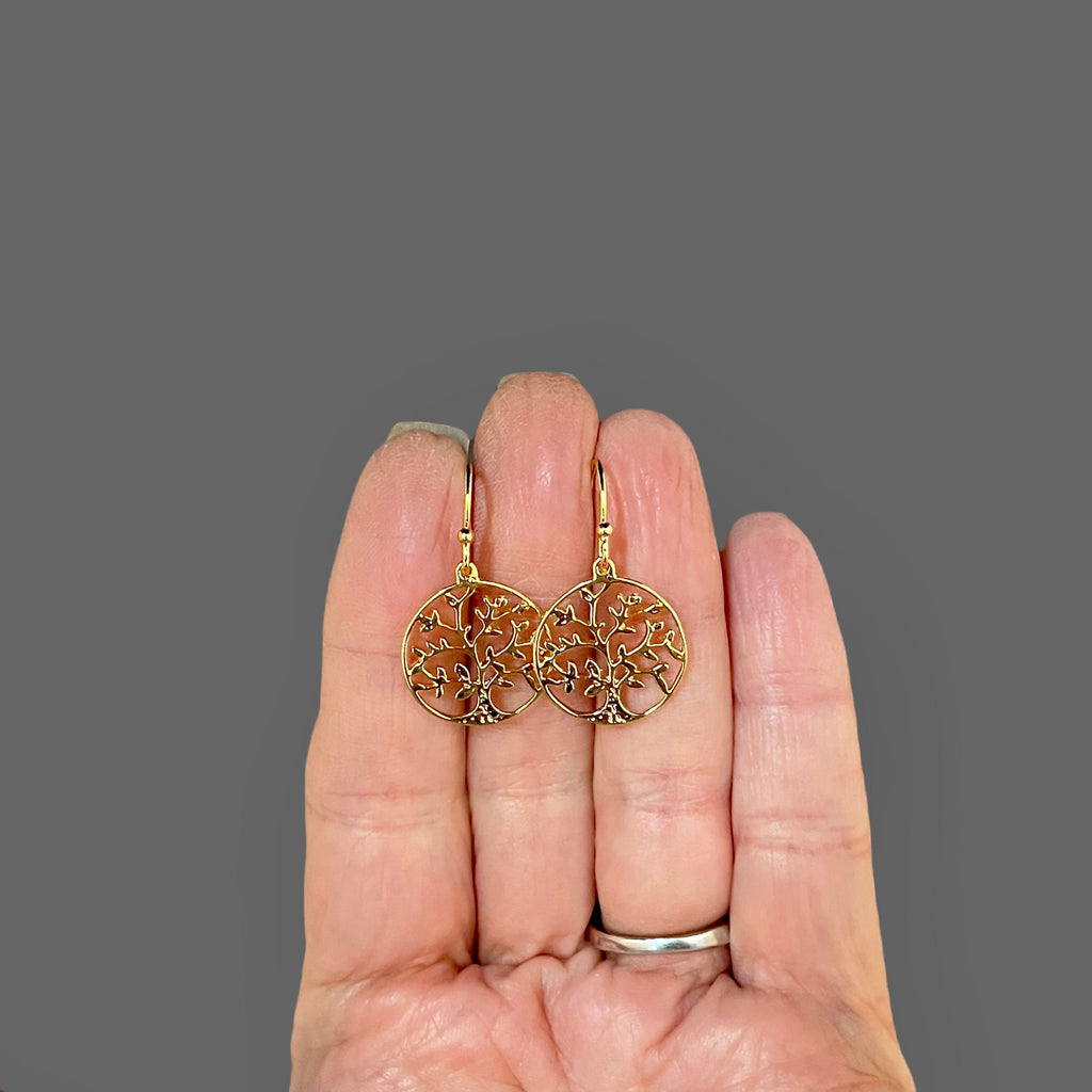 Gold Vermeil Tree of Life Charm Earrings II