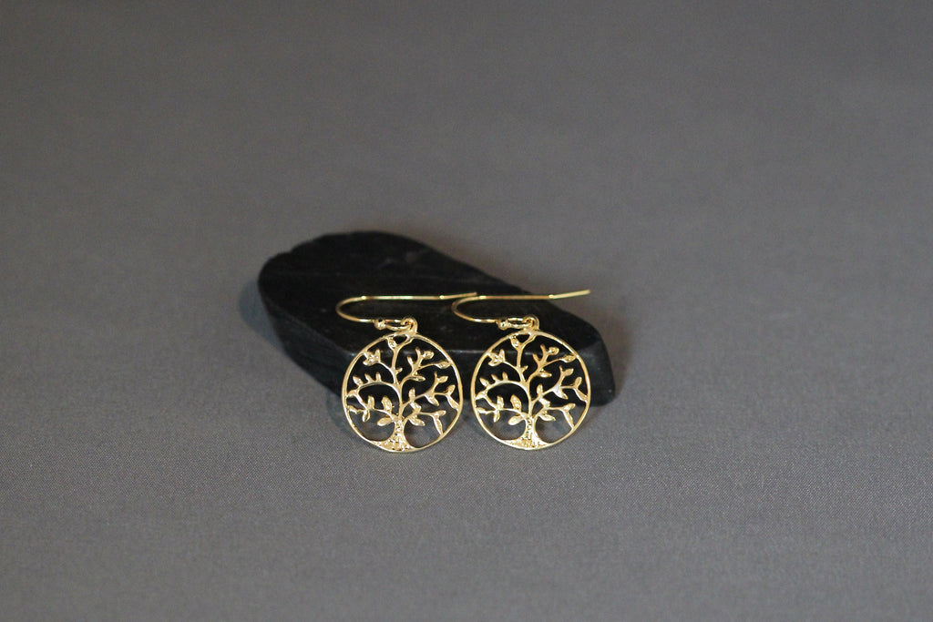 Gold Vermeil Tree of Life Charm Earrings II