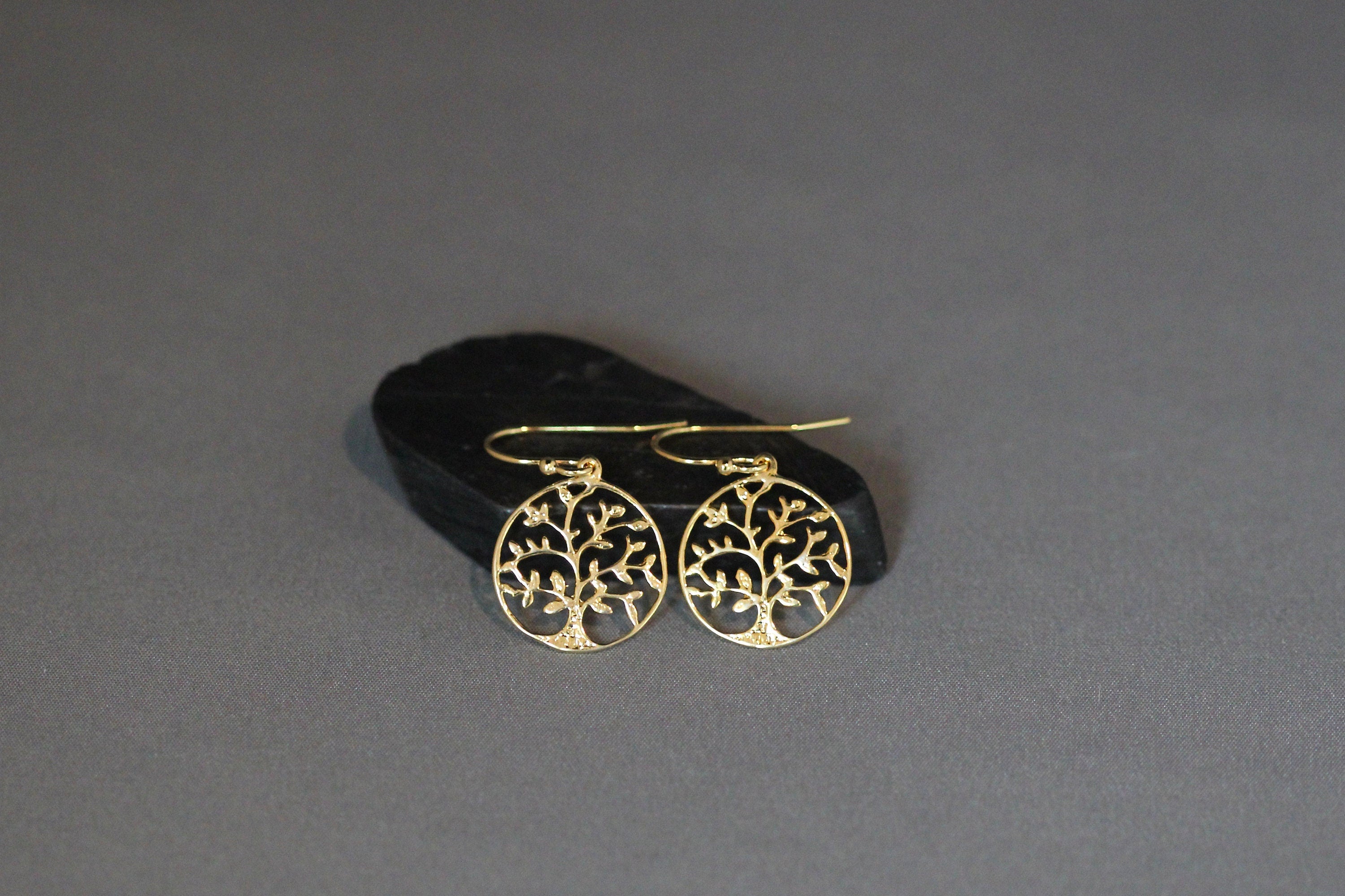 Gold Vermeil Tree of Life Charm Earrings II