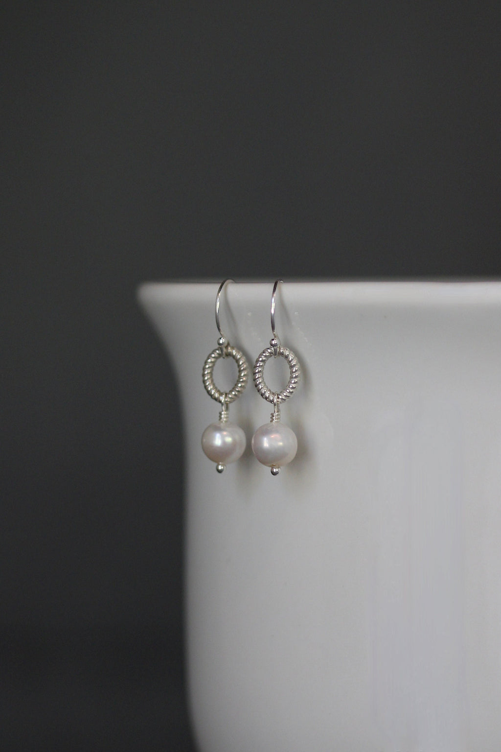 Freshwater Pearl and Sterling Silver Dangle Earrings