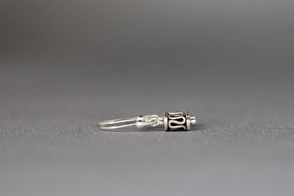 Bali Bead Earrings - Small Silver Dangle Earrings