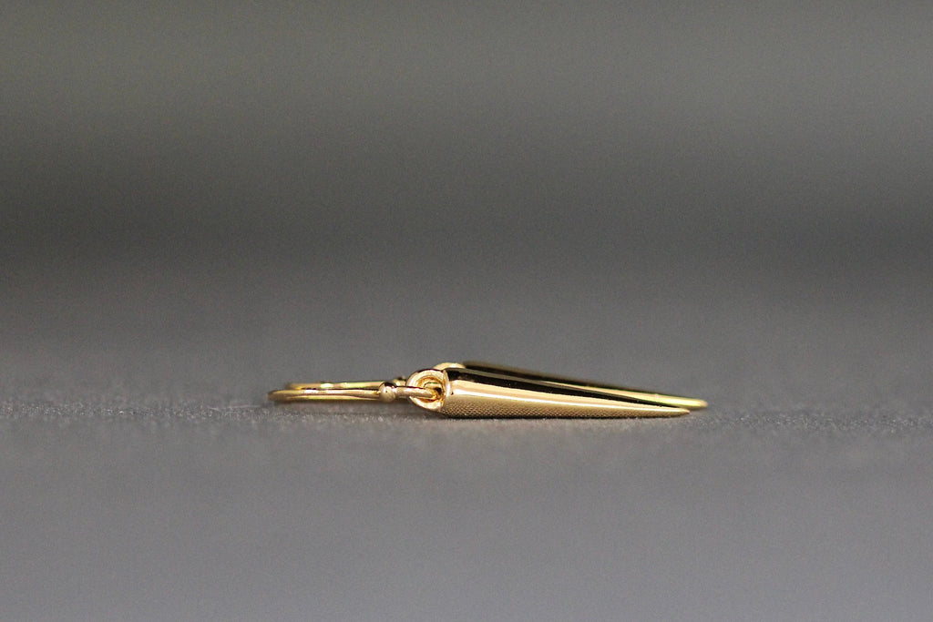 Gold Vermeil Spike Charm Dangle Earrings