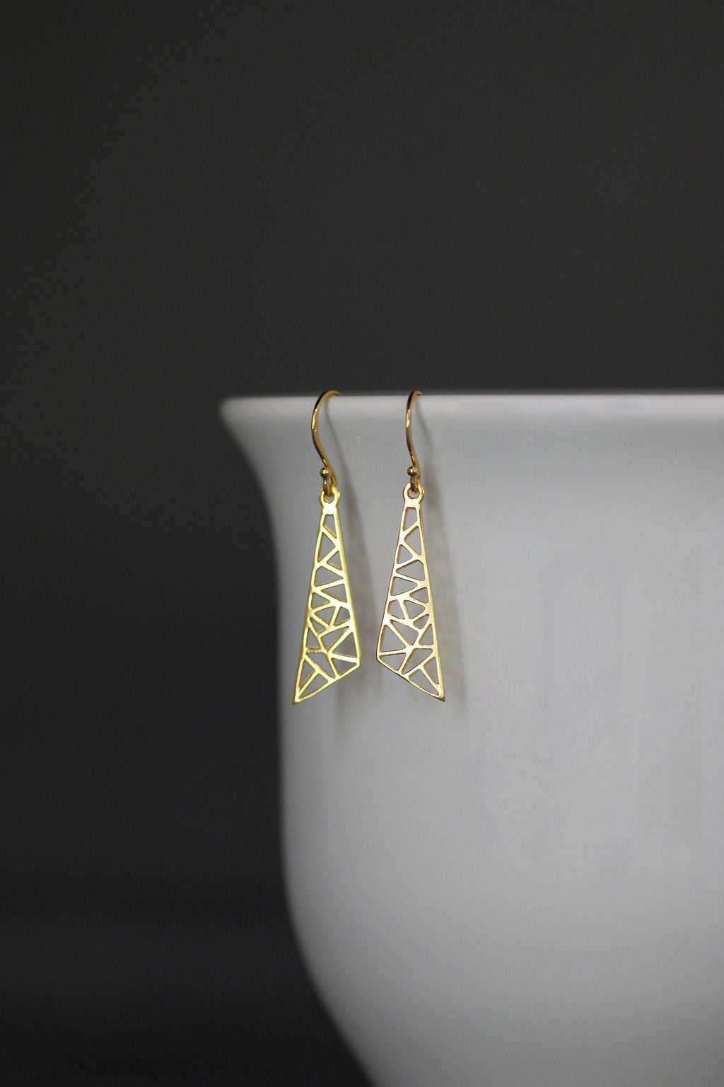 Geometric Gold Vermeil Charm Dangle Earrings