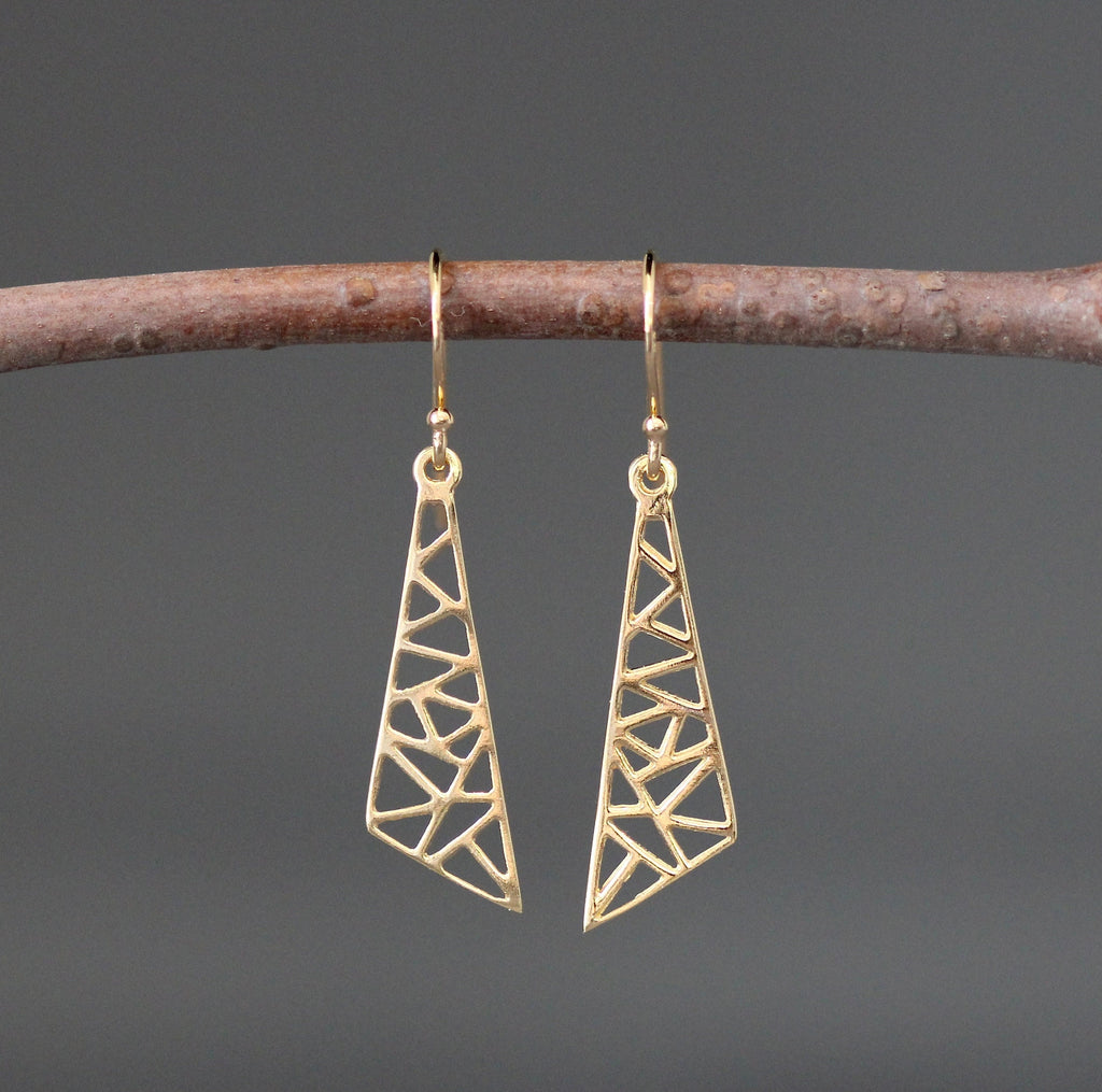 Geometric Gold Vermeil Charm Dangle Earrings