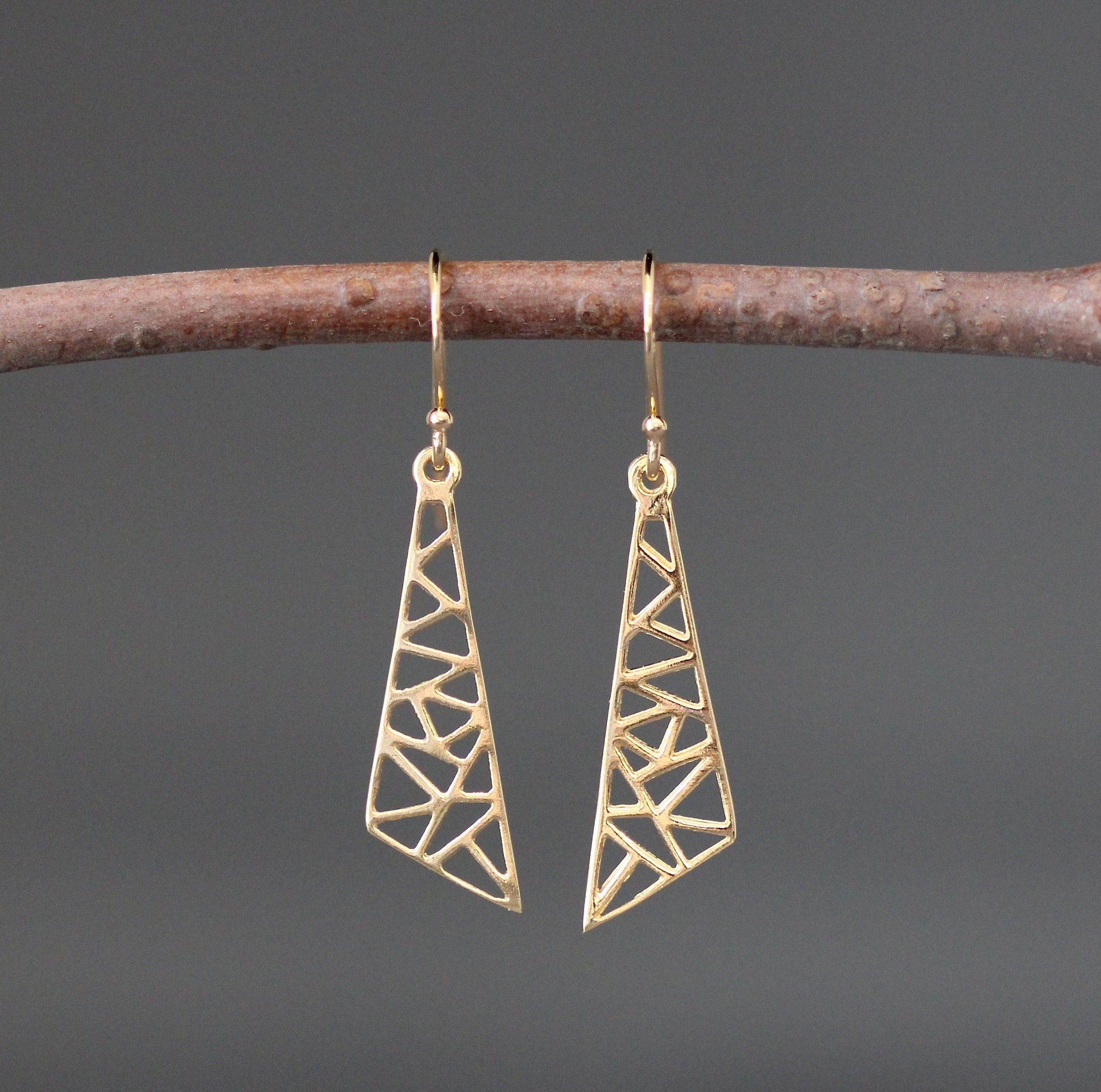 Geometric Gold Vermeil Charm Dangle Earrings