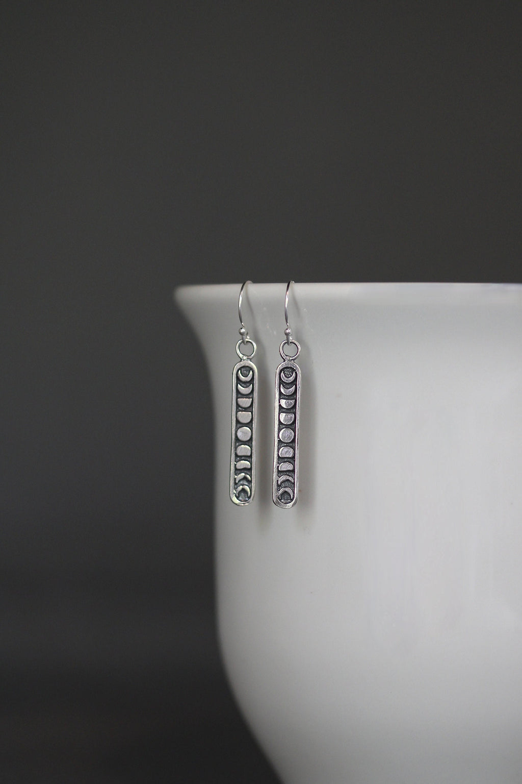Bali Sterling Silver Moon Phase Charm Earrings
