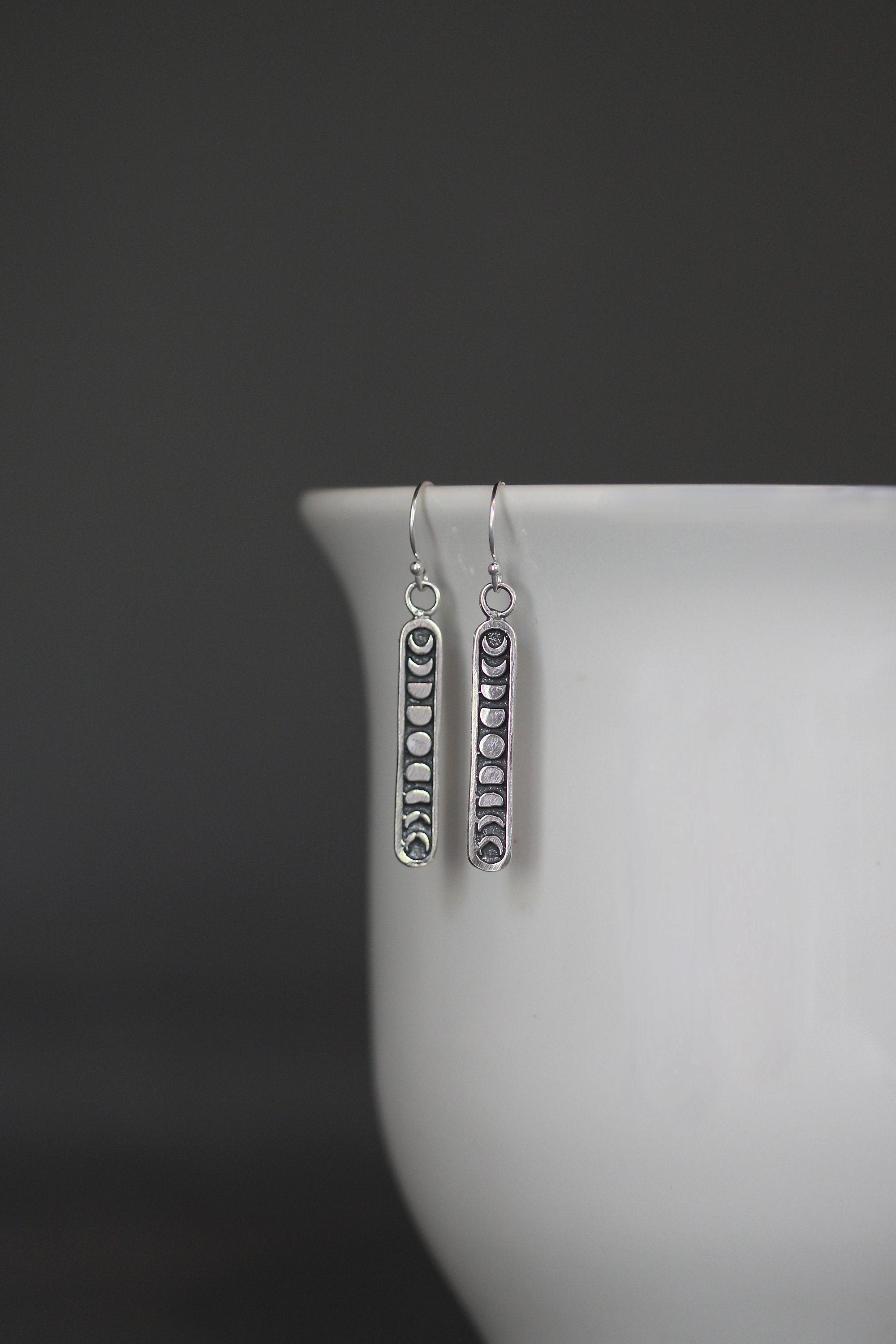 Bali Sterling Silver Moon Phase Charm Earrings