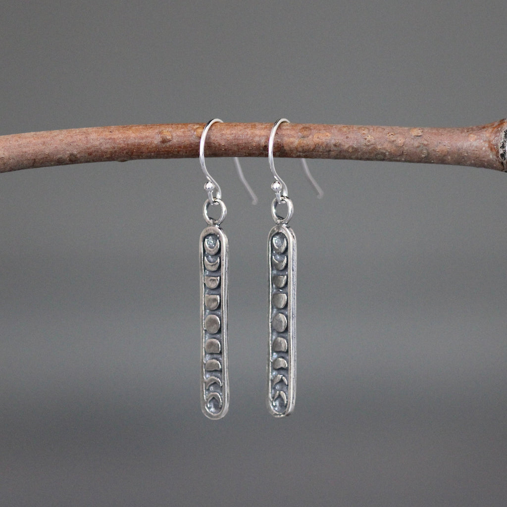 Bali Sterling Silver Moon Phase Charm Earrings
