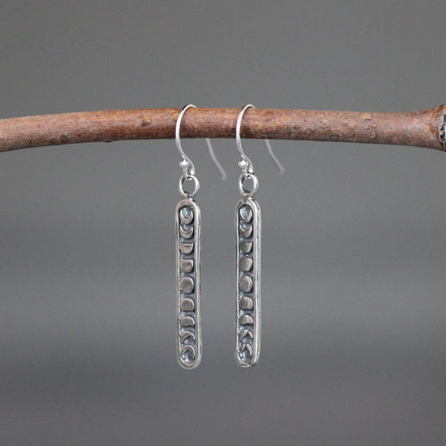 Bali Sterling Silver Moon Phase Charm Earrings