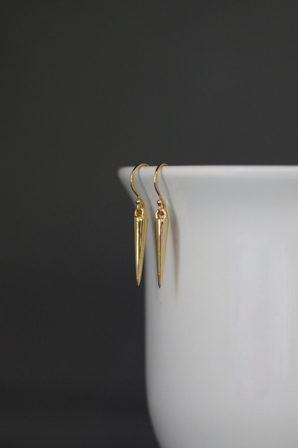Sterling Silver Spike Charm Dangle Earrings