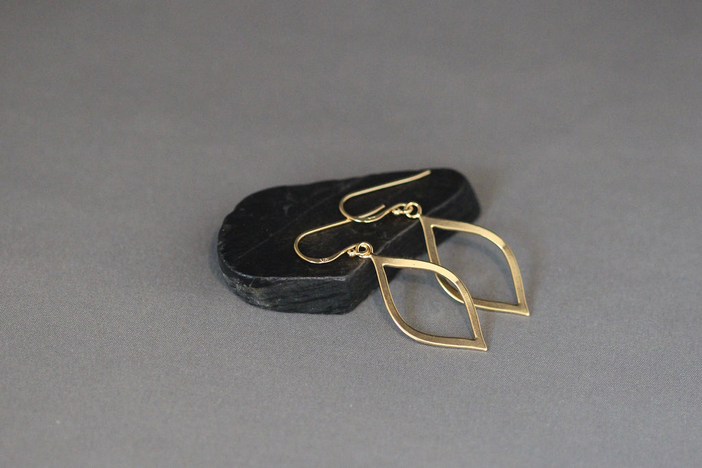 Gold Vermeil Marquise Charm Dangle Earrings