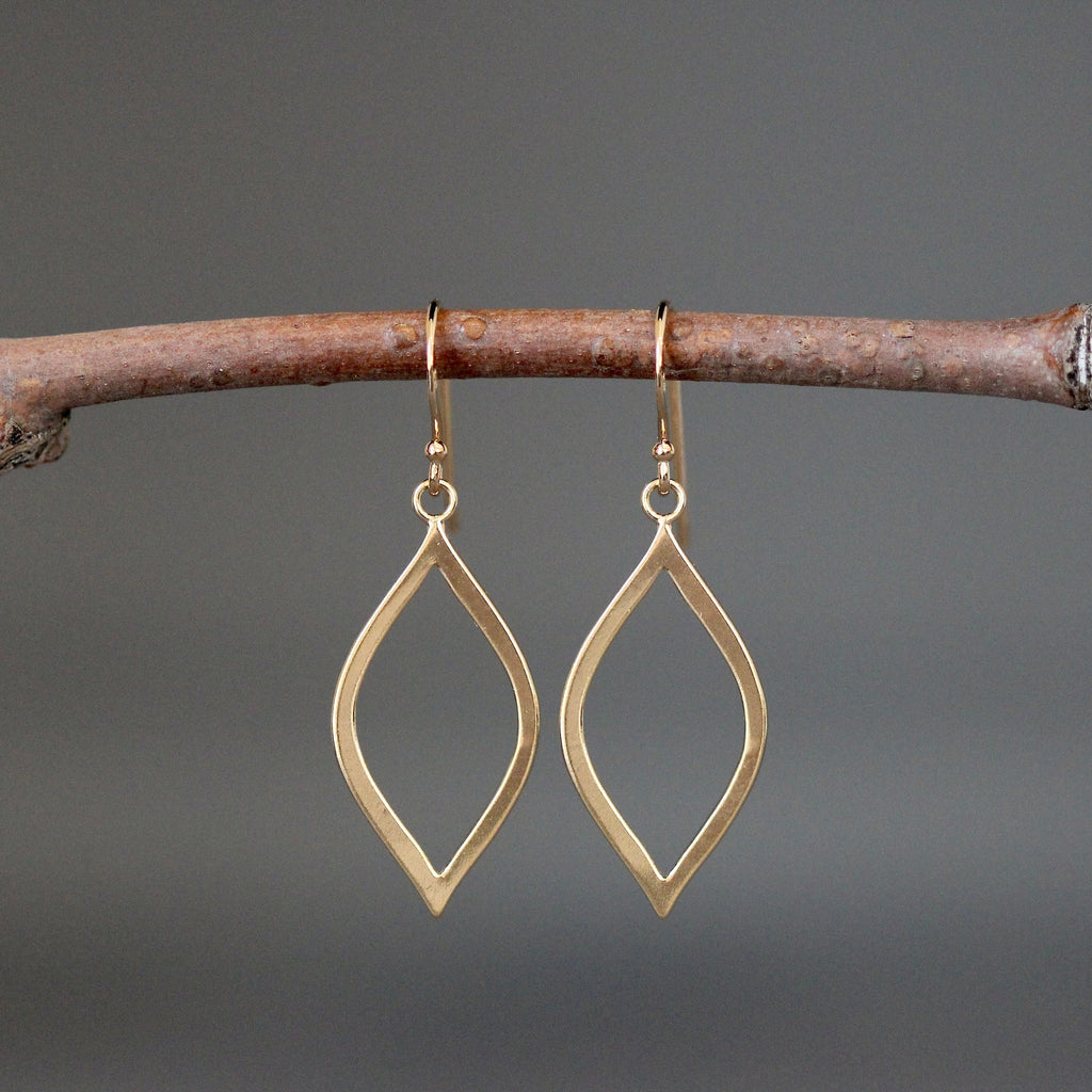 Gold Vermeil Marquise Charm Dangle Earrings