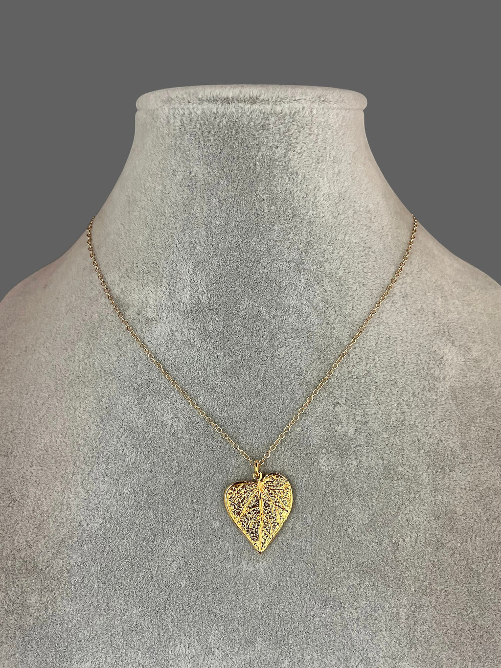 Gold Vermeil Leaf Pendant Necklace on Gold Filled Chain