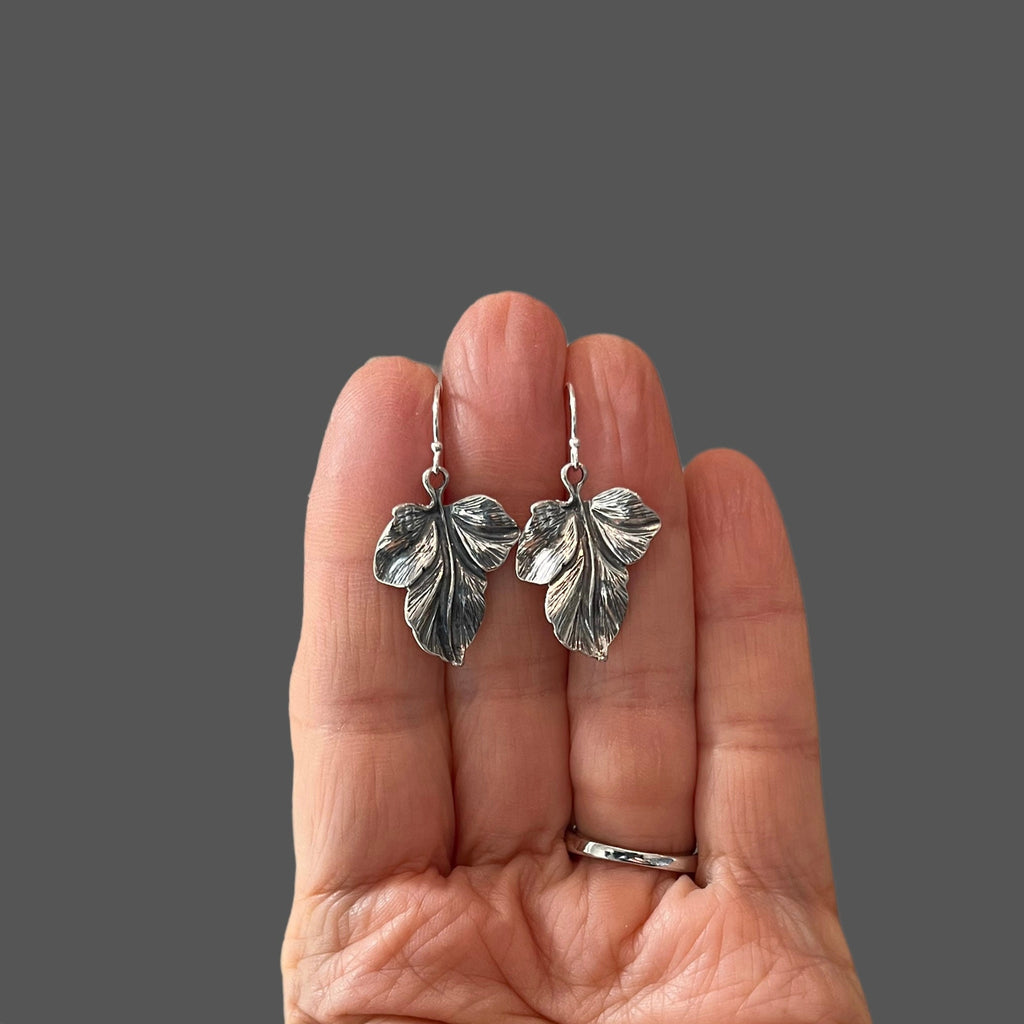 Bali Sterling Silver Leaf Charm Earrings