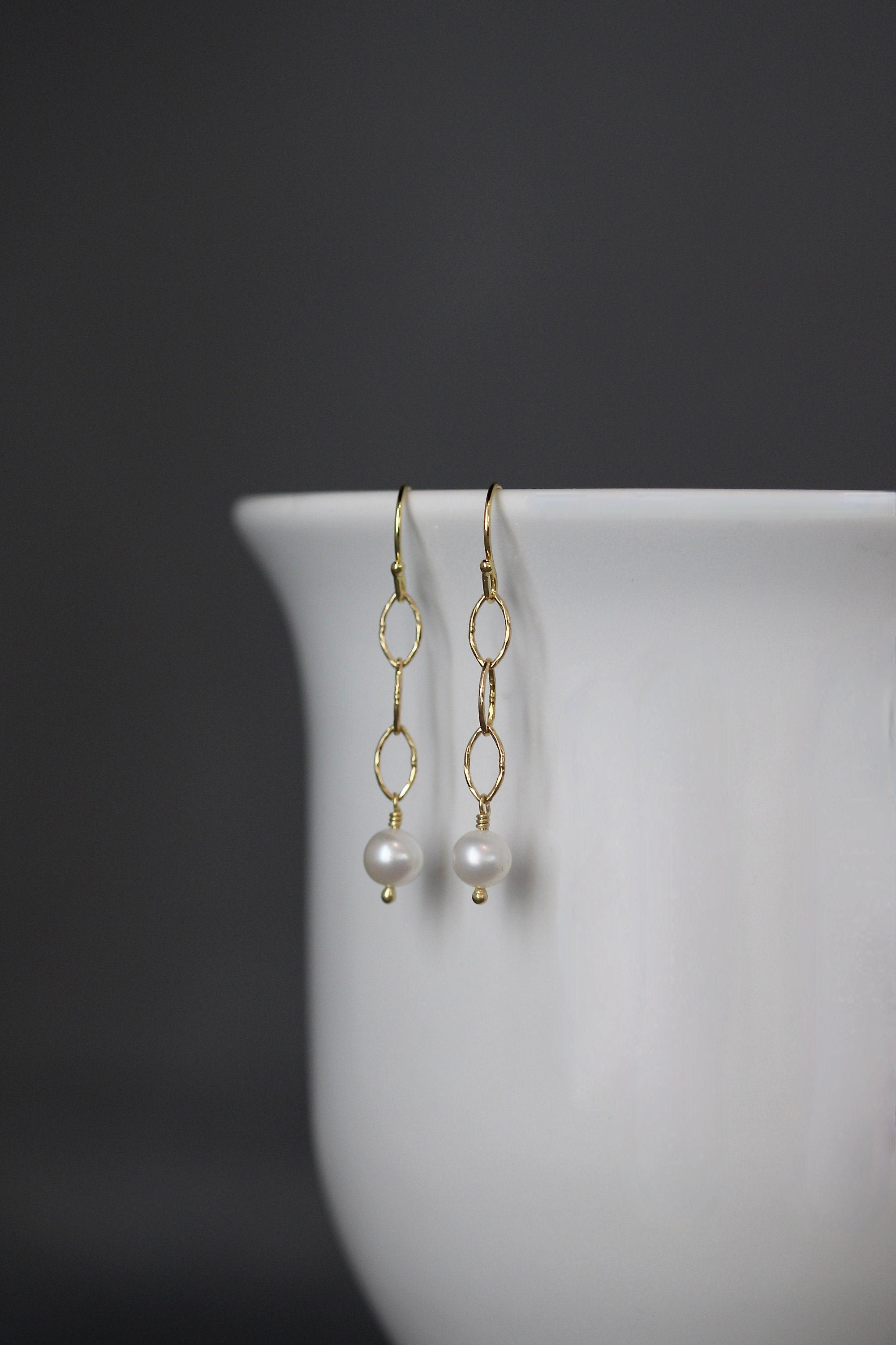 Akoya Pearl and Gold Vermeil Dangle Earrings