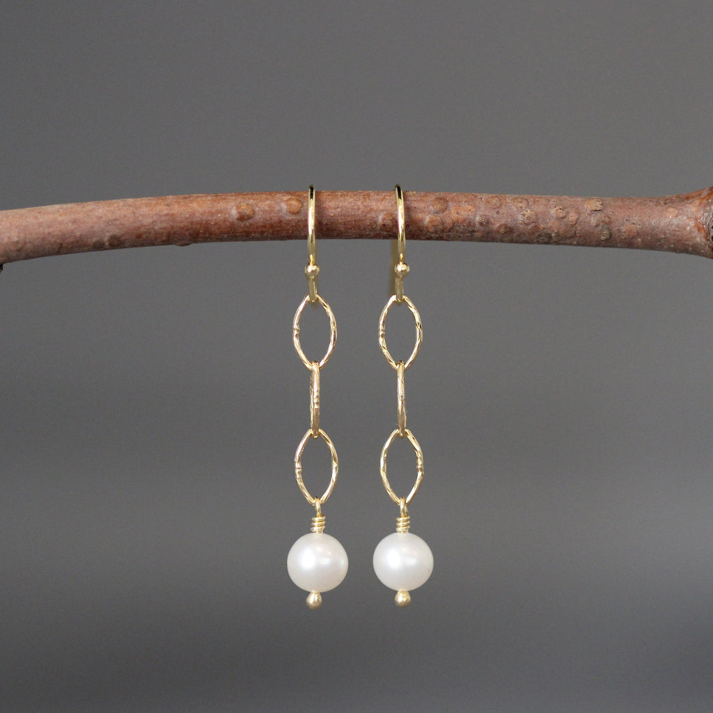 Akoya Pearl and Gold Vermeil Dangle Earrings